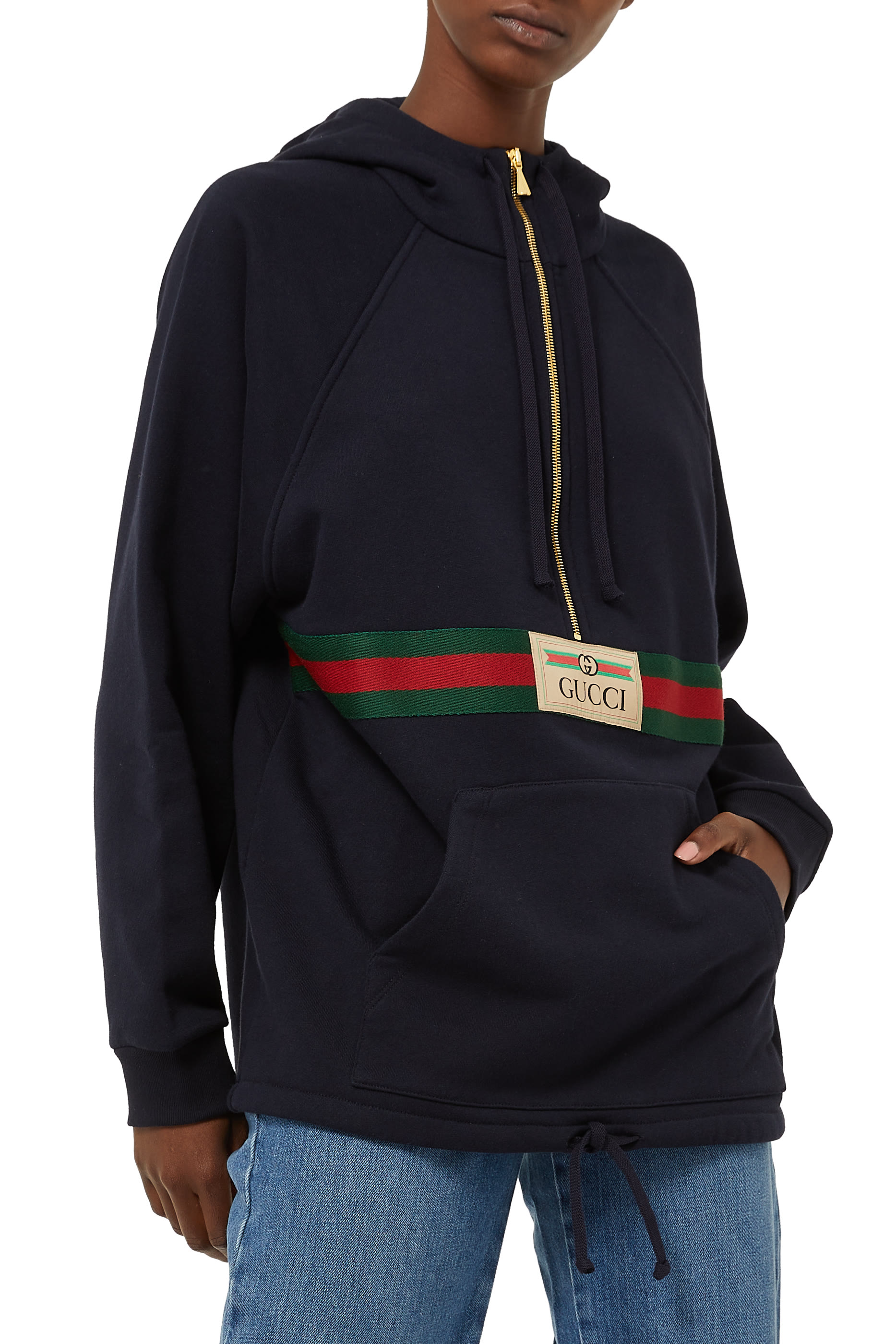 Web with Vintage Gucci Logo Sweatshirt
