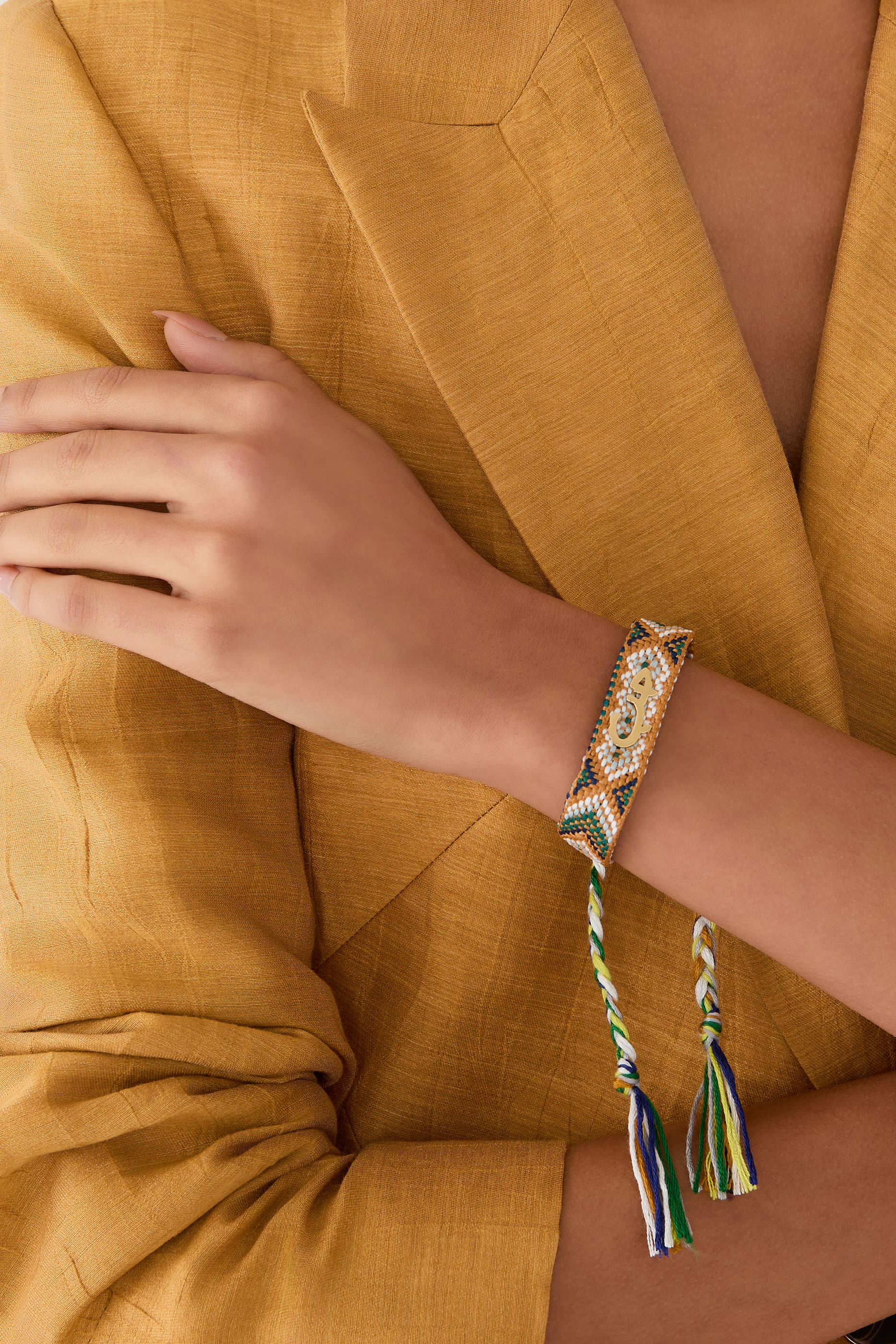 Hob Love Woven Bracelet, 18k Yellow Gold