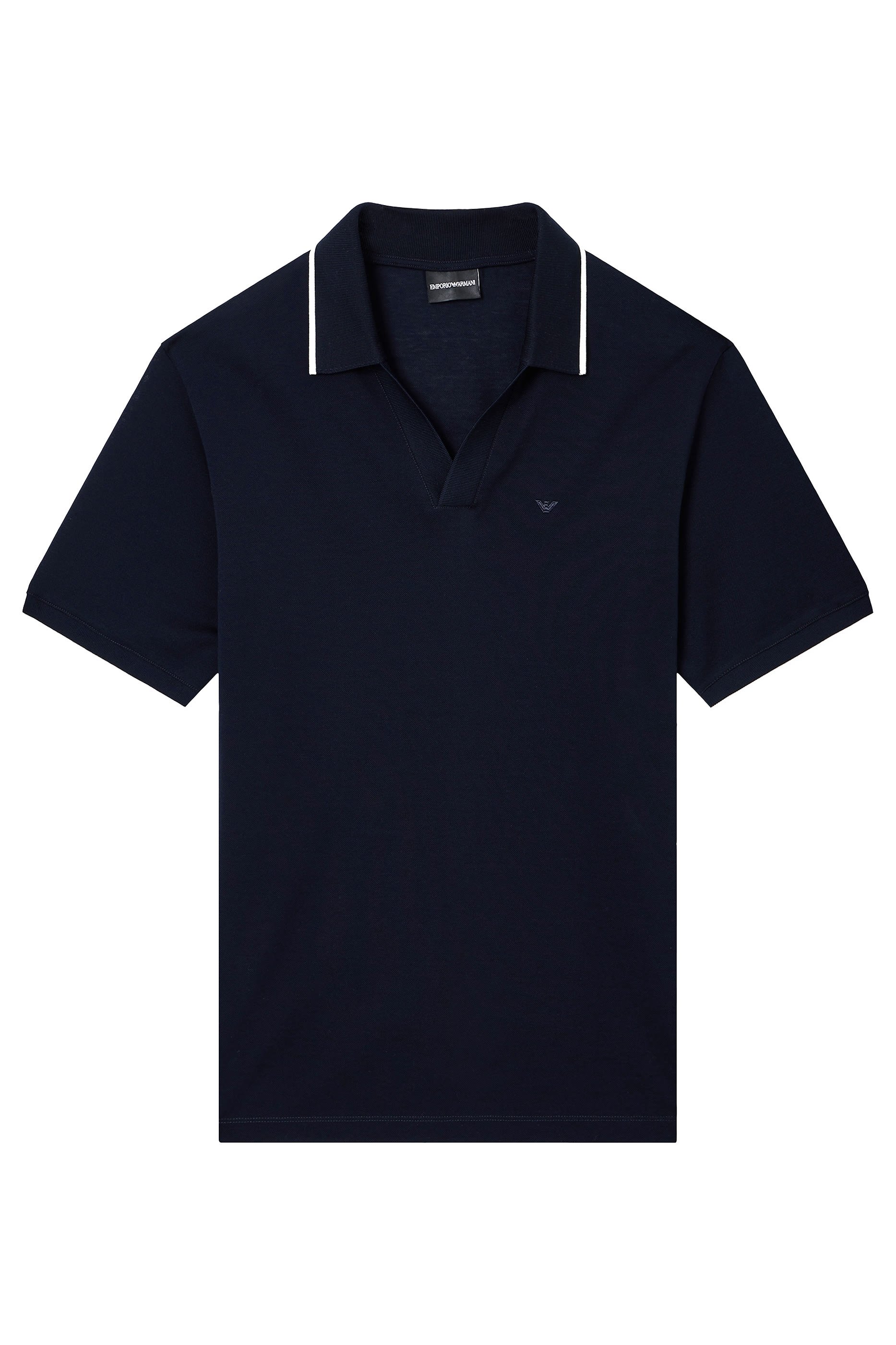 Micro Eagle Logo V-Neck Polo Shirt