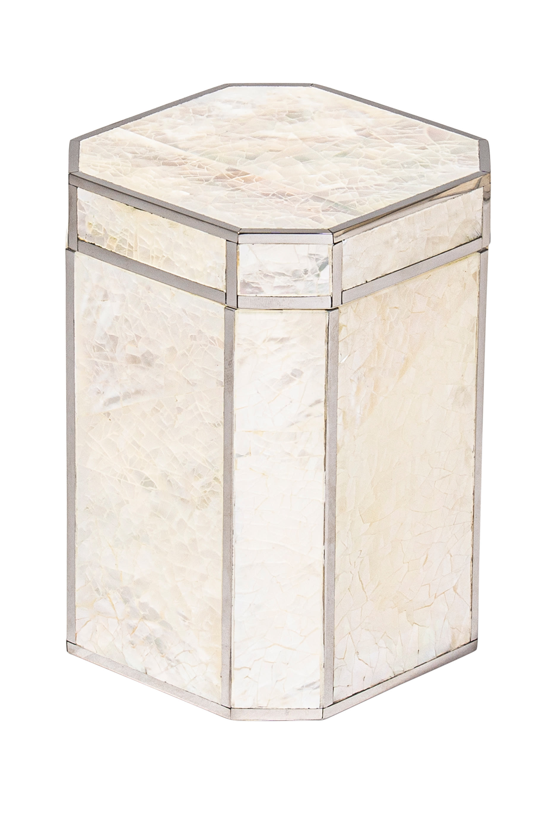 Crackled Mop Shell Box with Cover