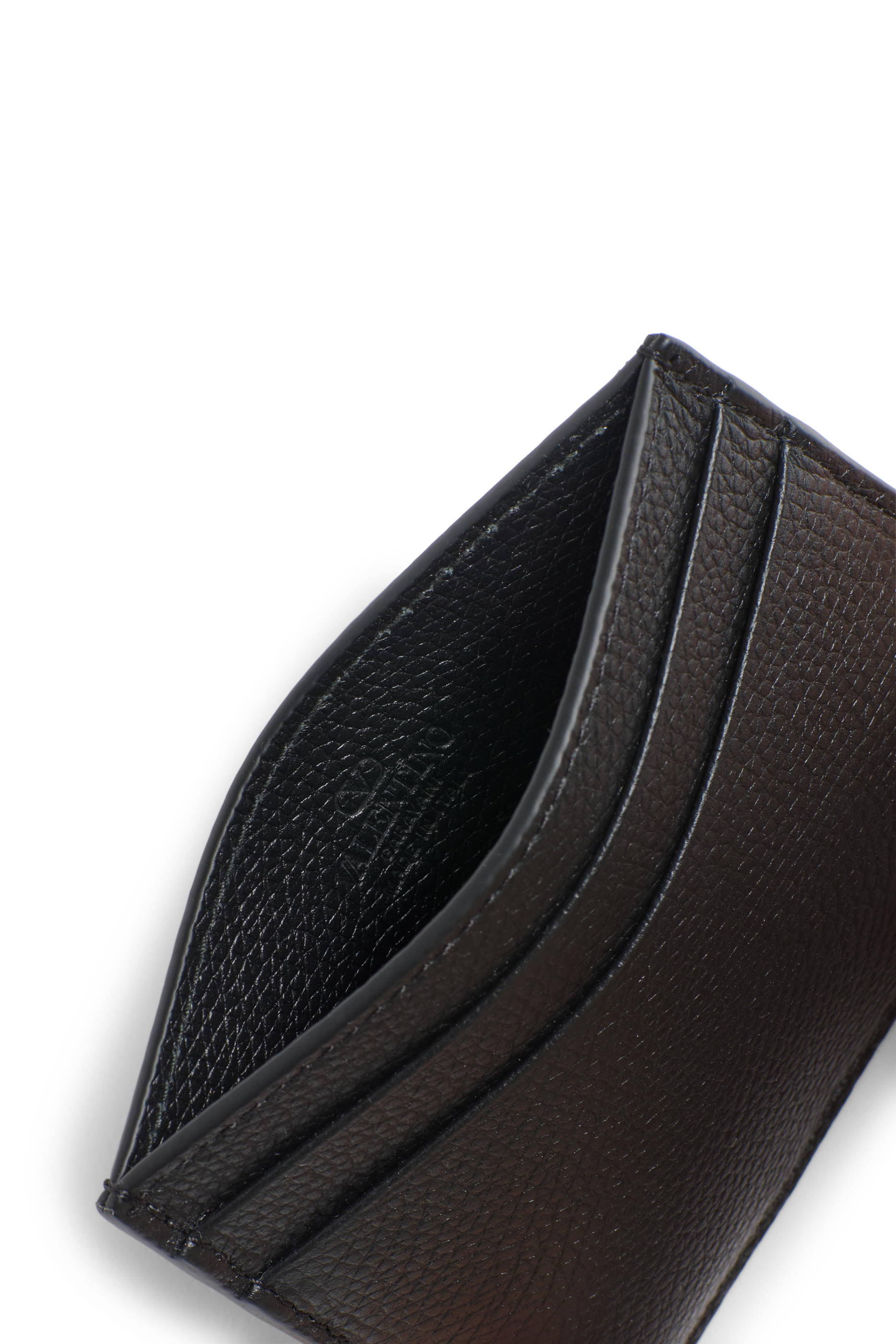 VLogo Signature Grainy Calfskin Card Holder