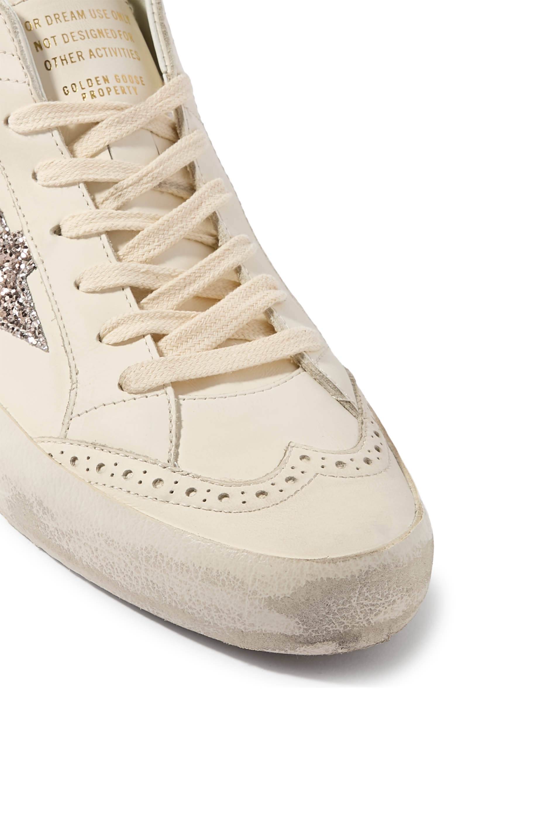 Women&rsquo;s Mid Star Sneakers with Glitter Star and Laminated Heel Tab