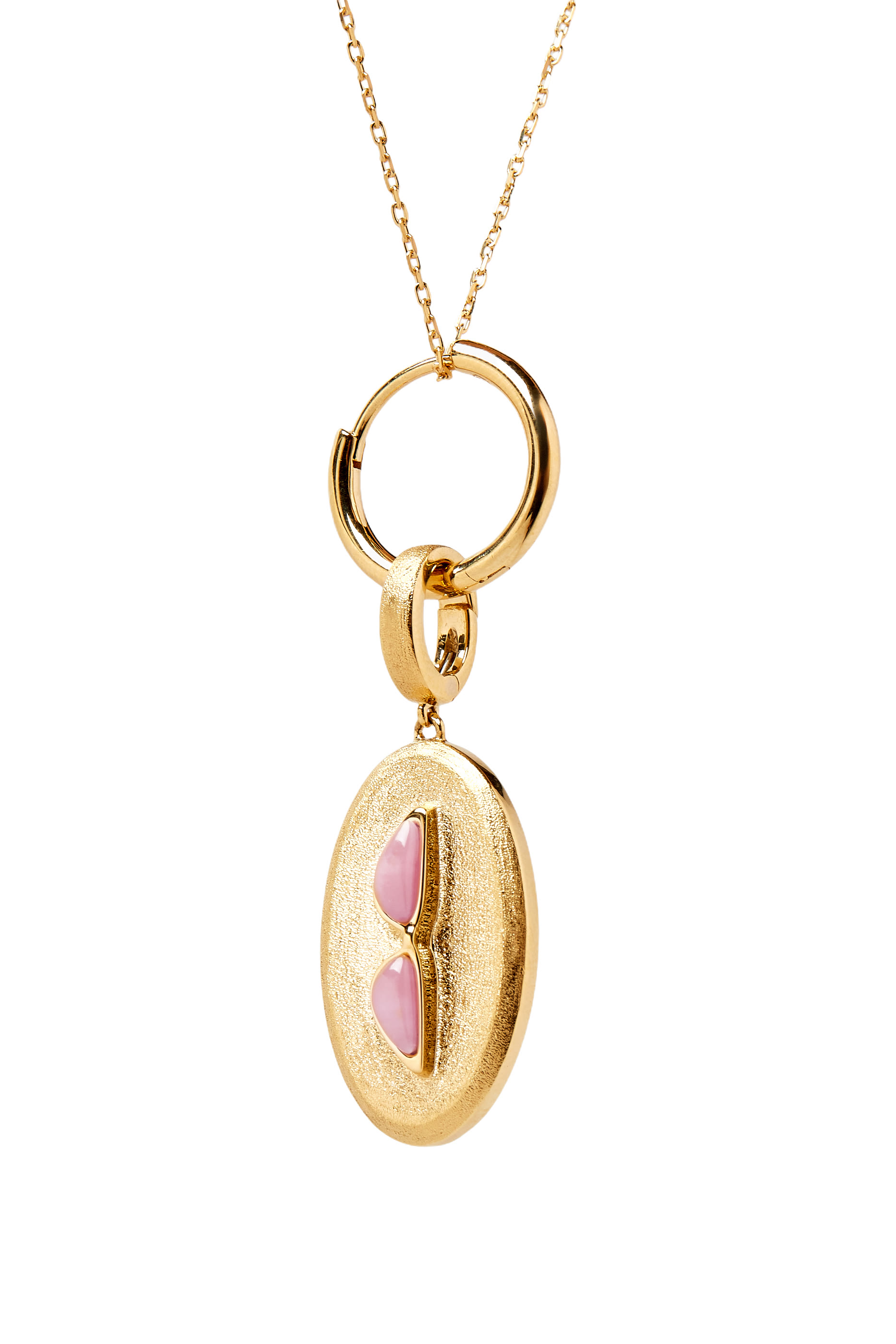  Sunglasses Sands Charm, 18K Yellow Gold & Pink Opal