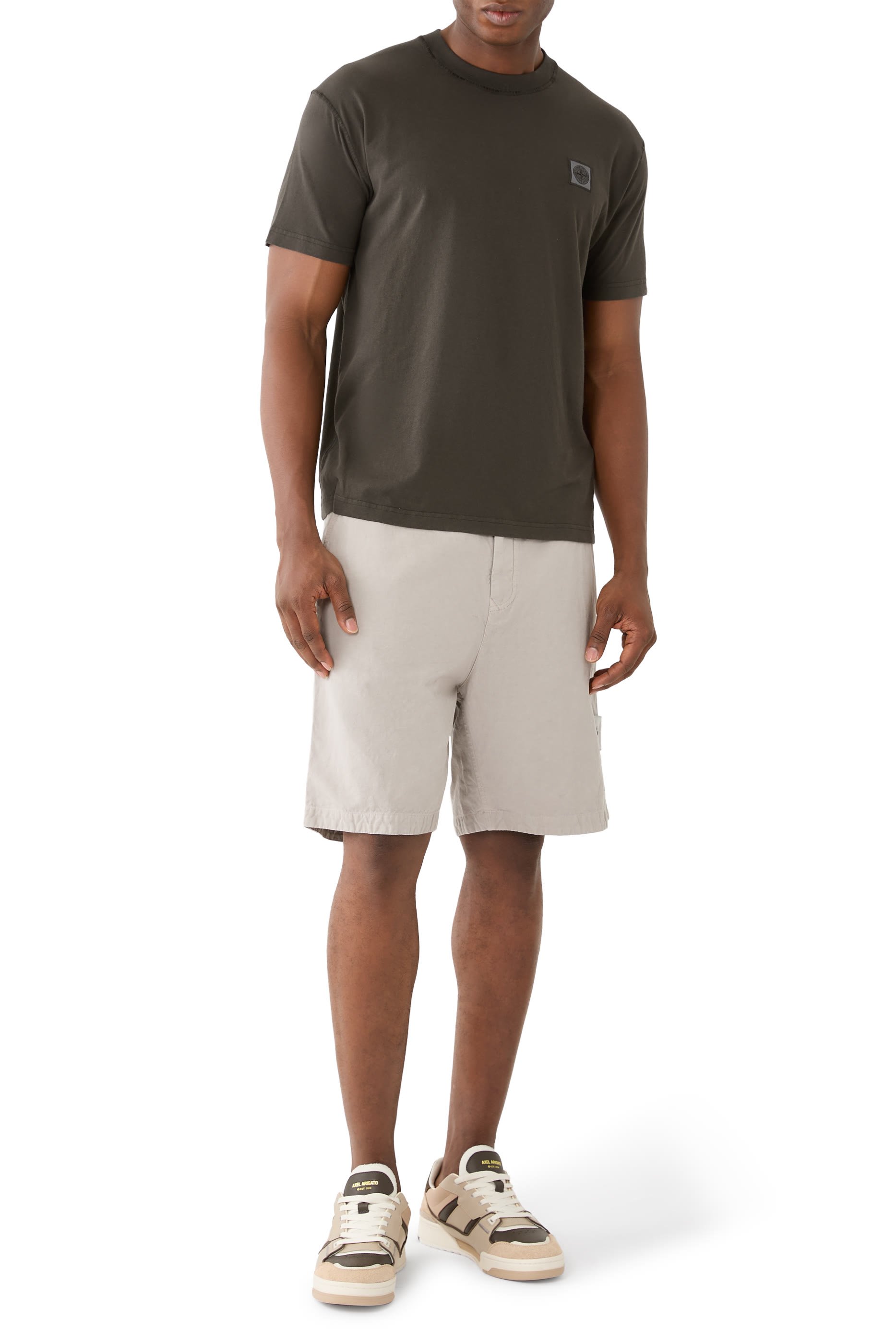 Cotton Linen Canvas S.I. Ghost Bermuda Shorts