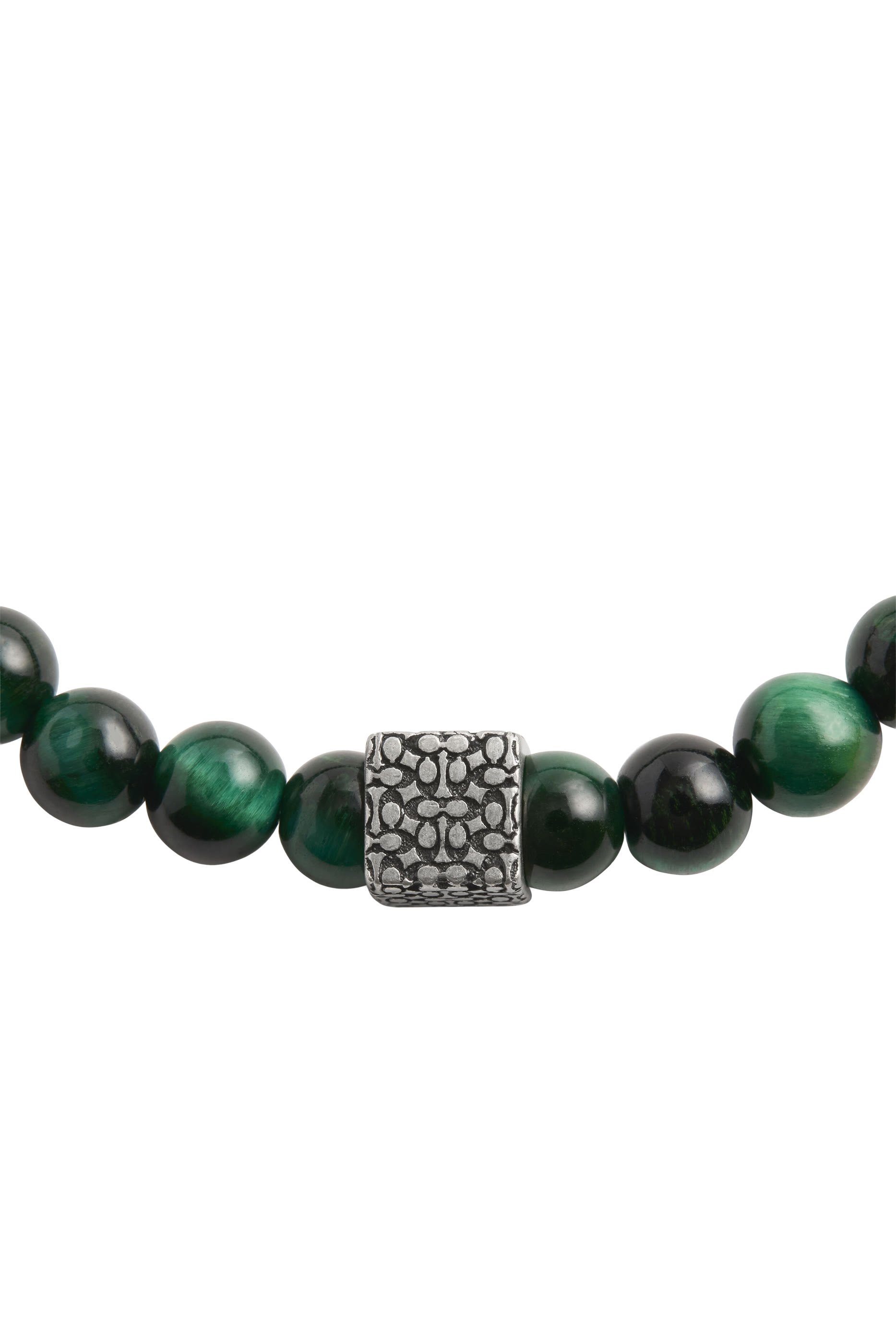 Tiger&rsquo;s Eye Bead Stretch Bracelet, Sterling Silver