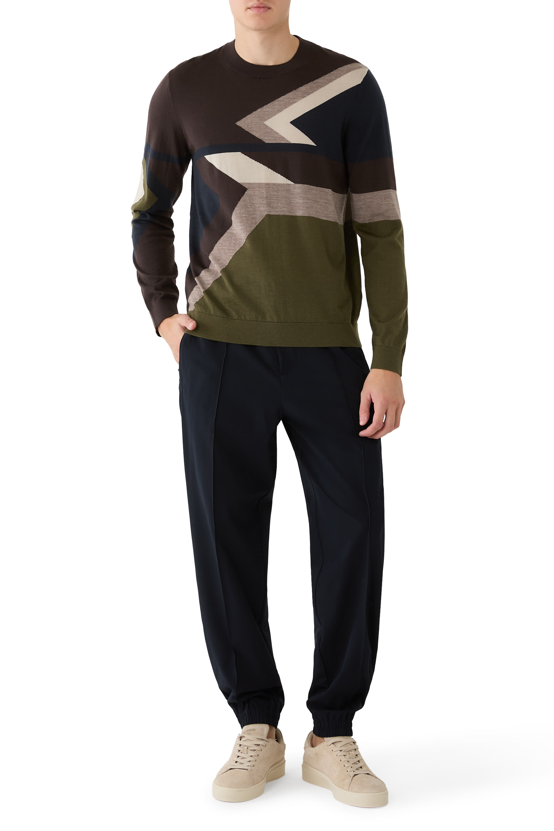 Diagonal Pattern Signature Capsule Sweater 