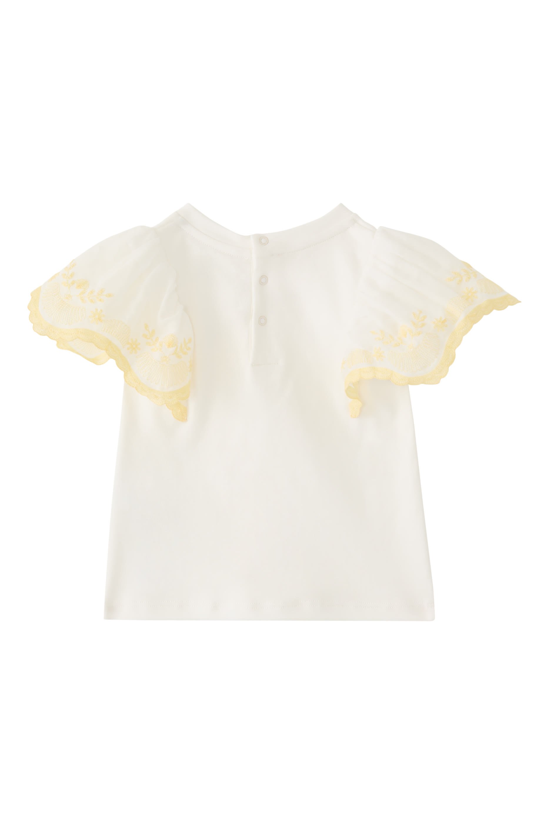 Kids Floral Embroideries Interlock T-Shirt