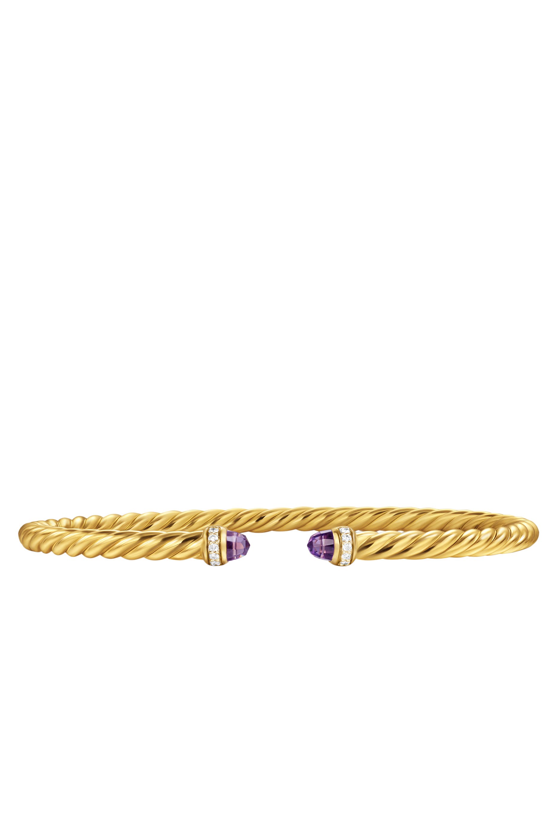 Cablespira® Flex Bracelet, 18K Yellow Gold with Amethyst and Diamonds