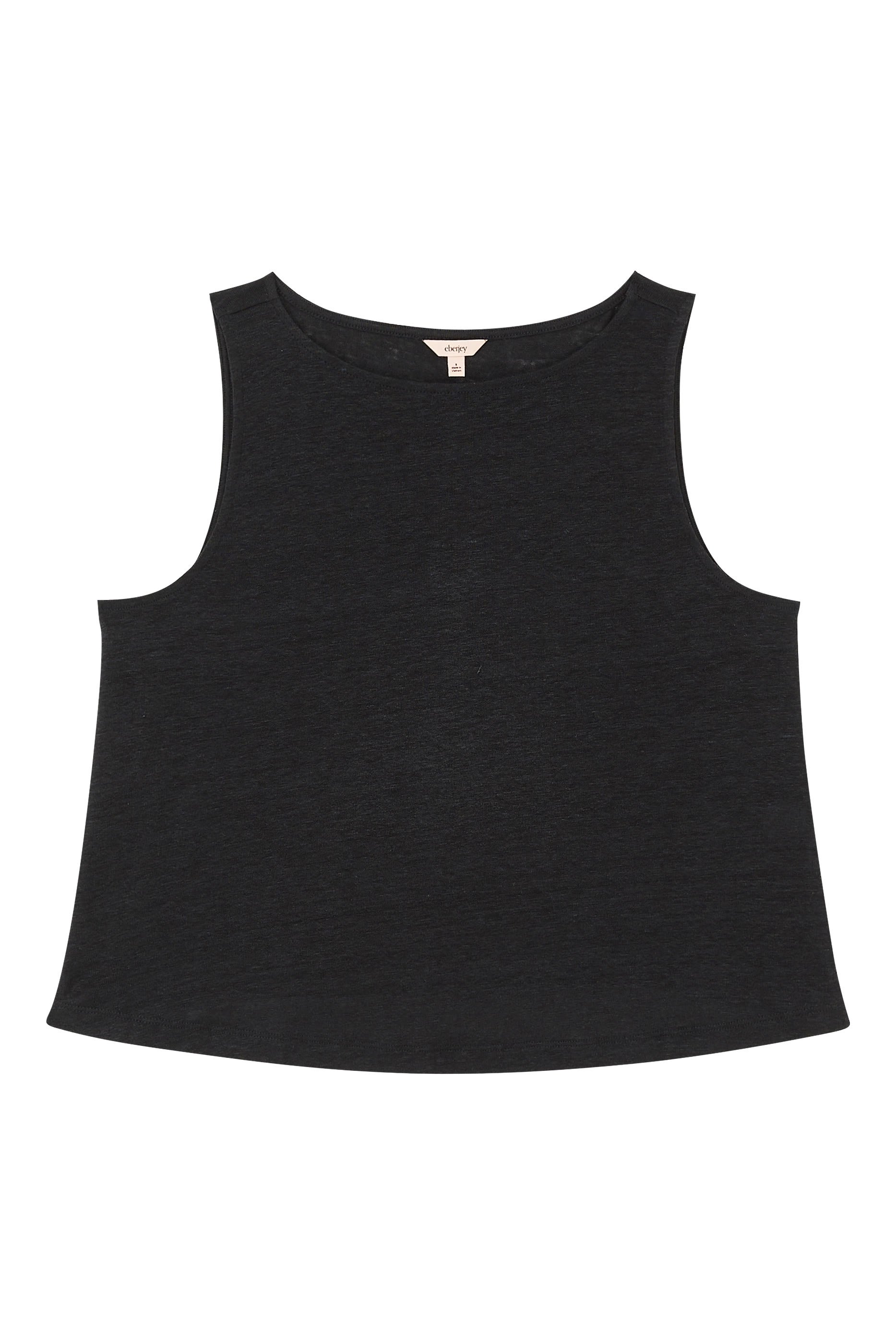 Boat Neck Organic Linen Knit  Crop Tank