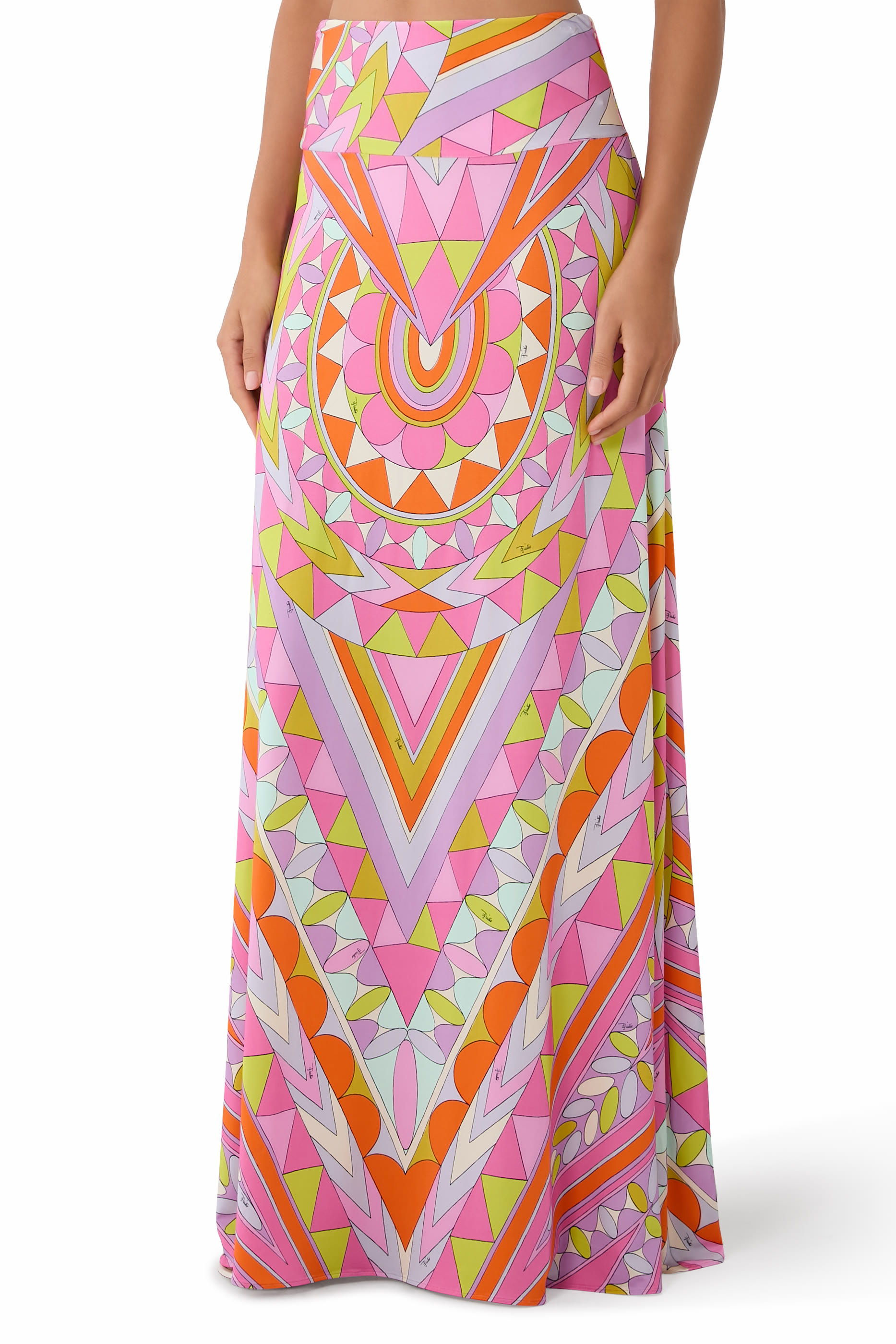  Printed Long Skirt