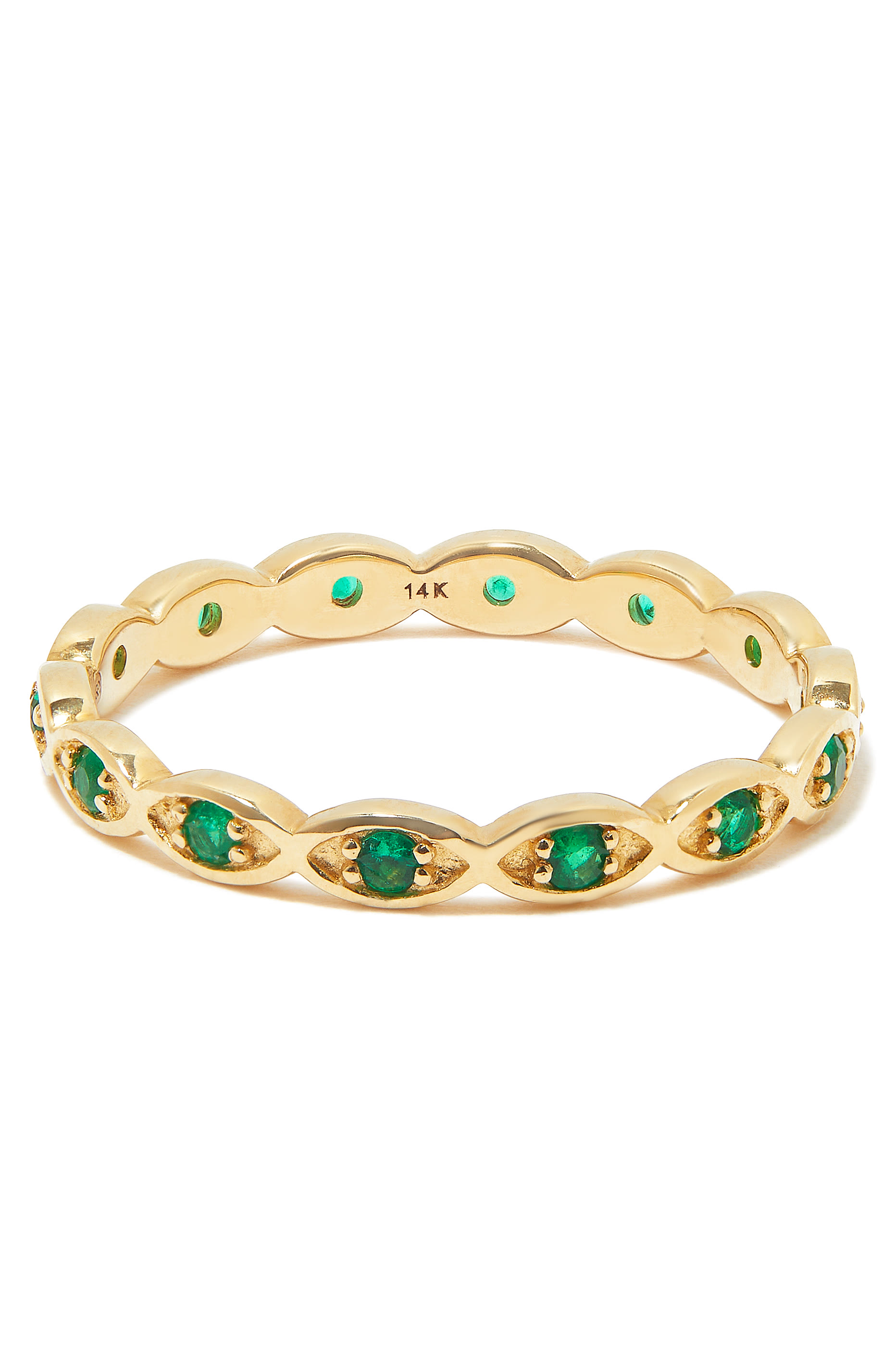 Evil Eye Eternity Band, 14k Yellow Gold & Emerald