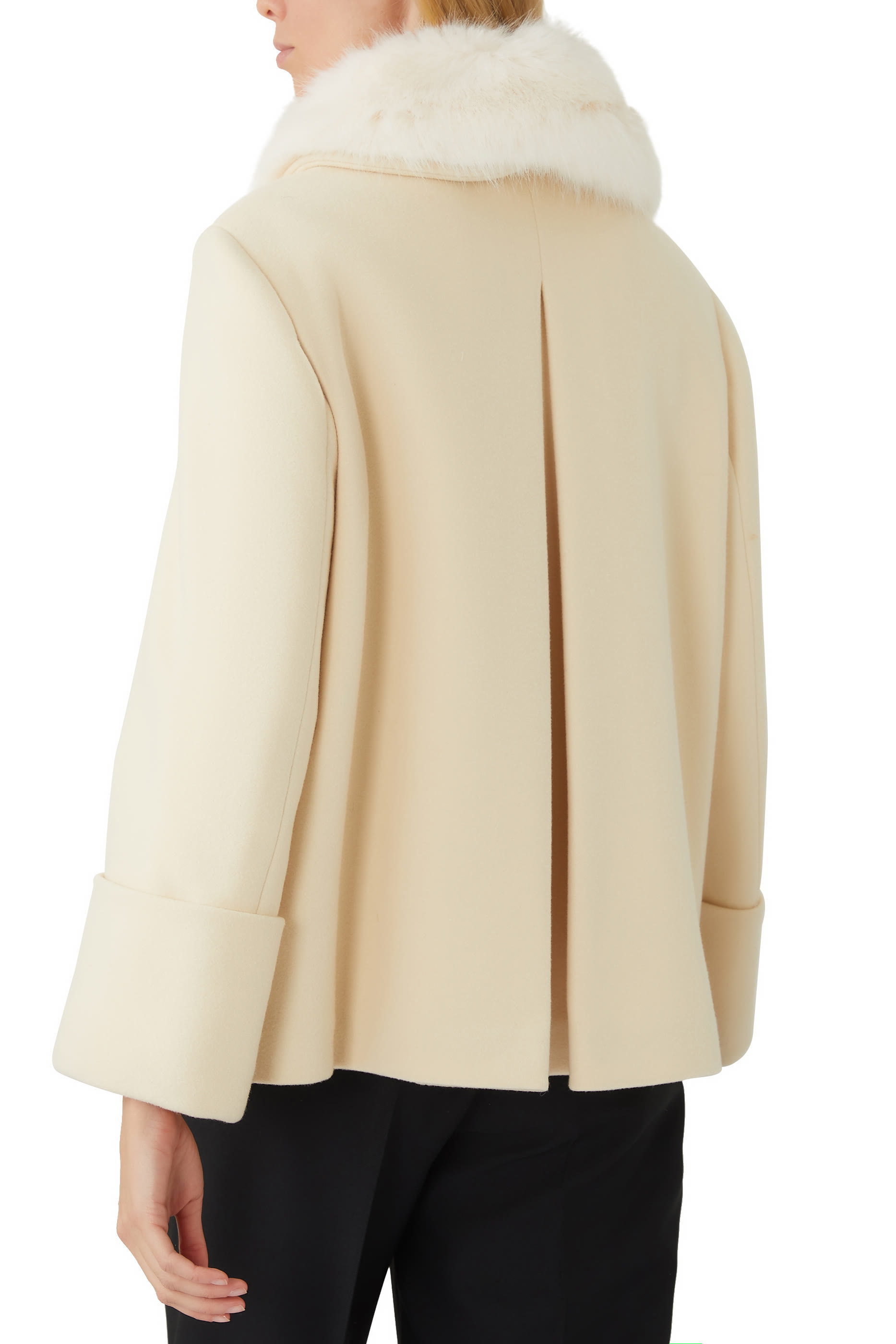 Faux Fur Collar Wool Jacket