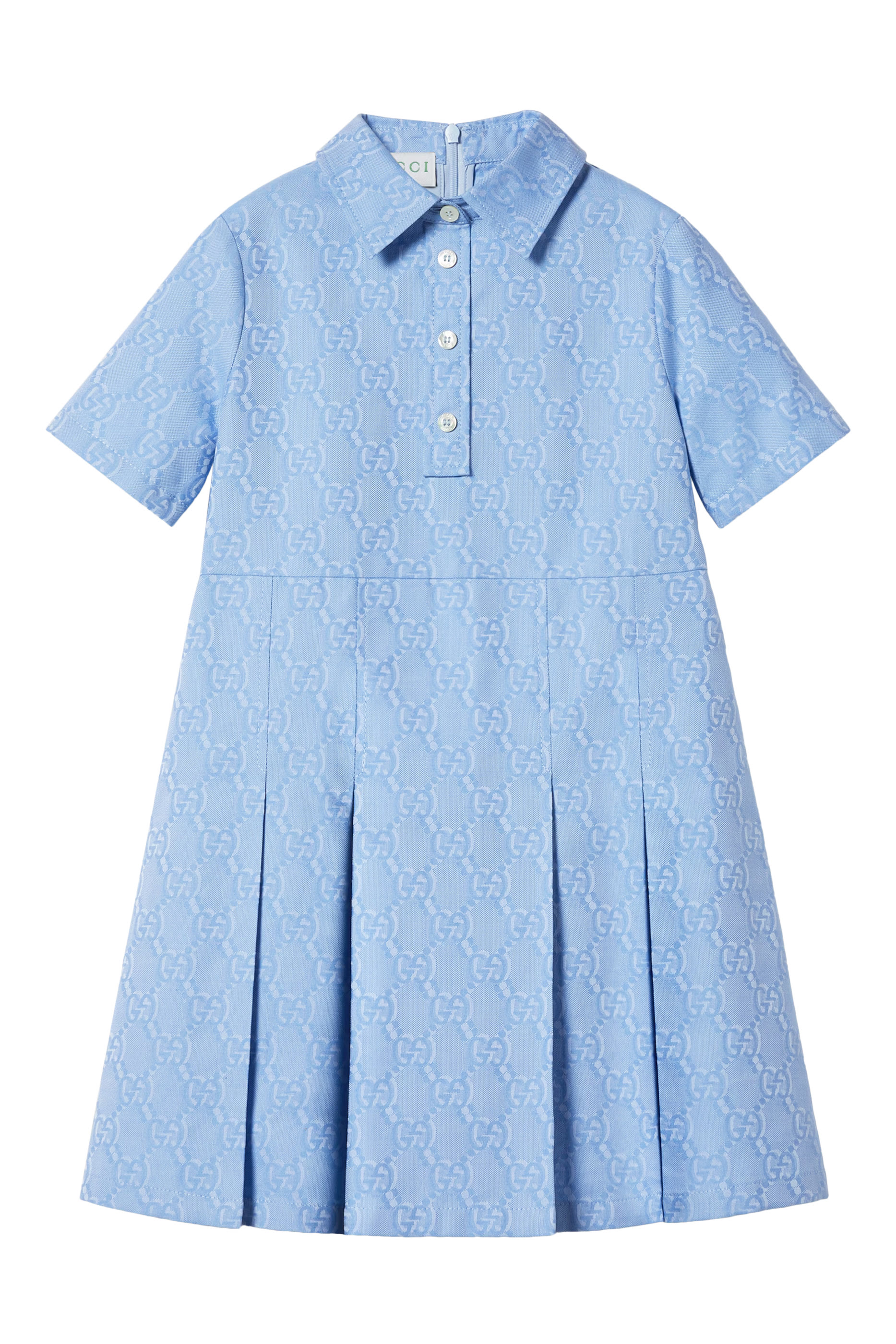 Kids Cotton Dress with GG Shadow
