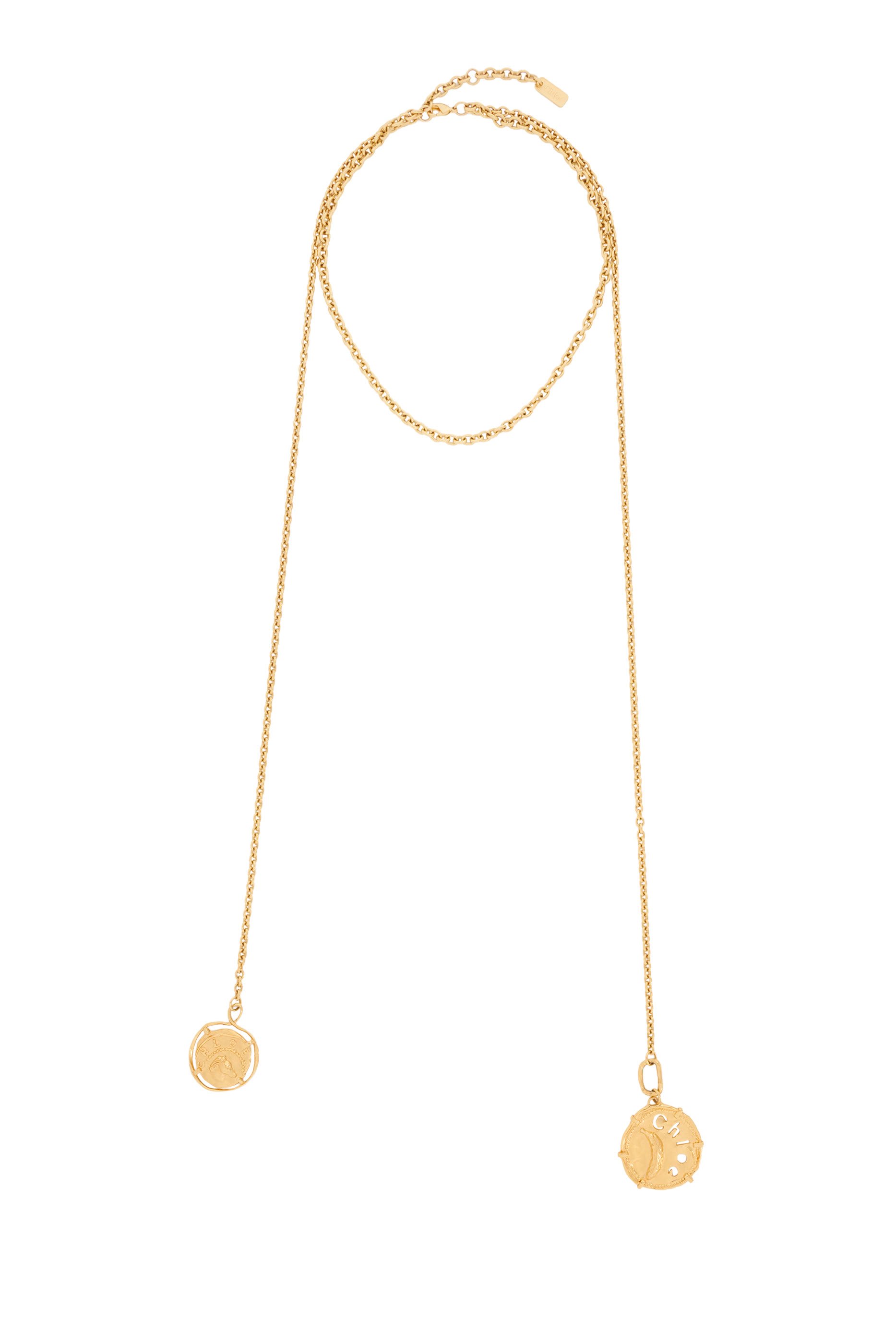 The Chloé Medals Scarf Necklace, Brass