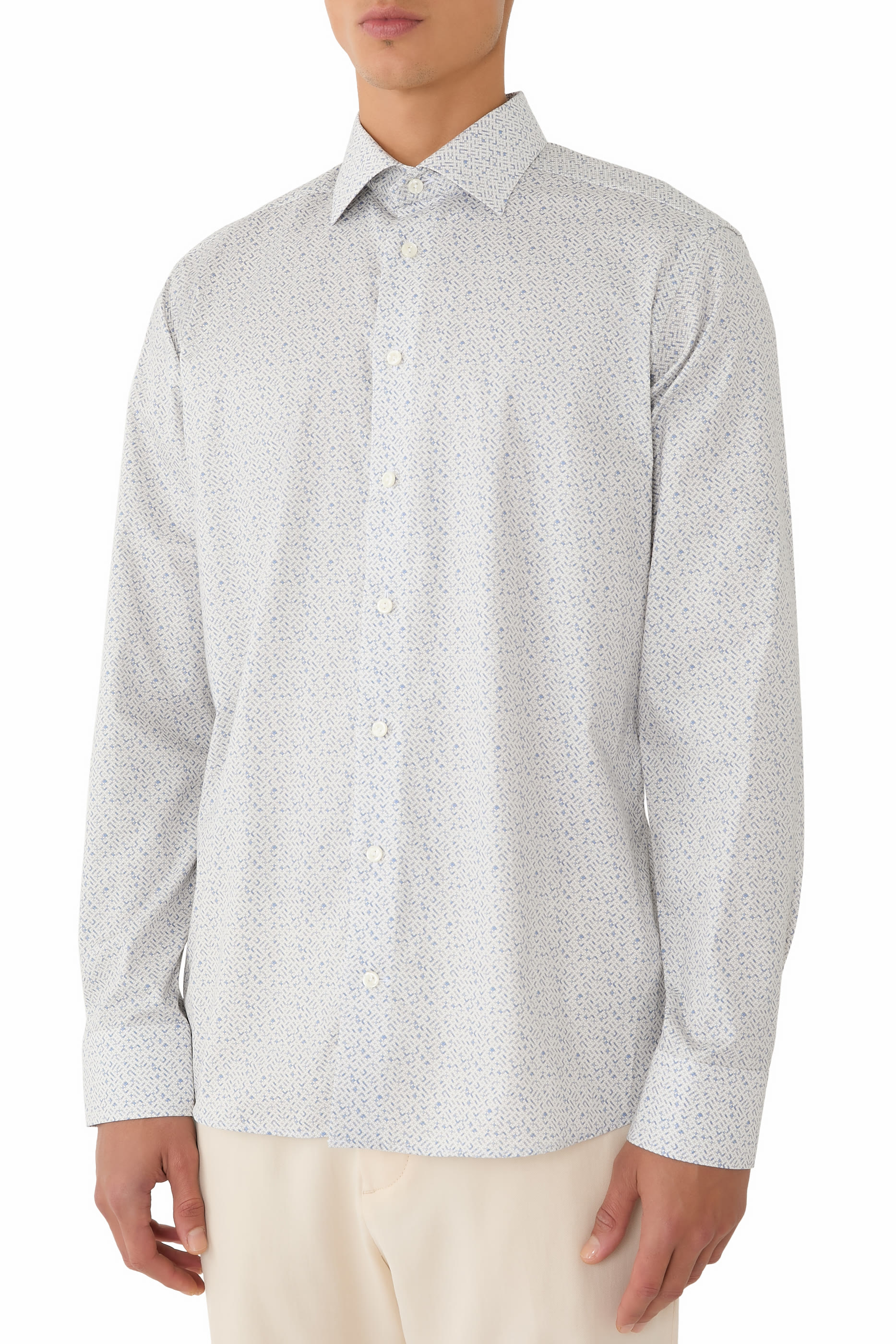 Geometric Signature Twill Shirt