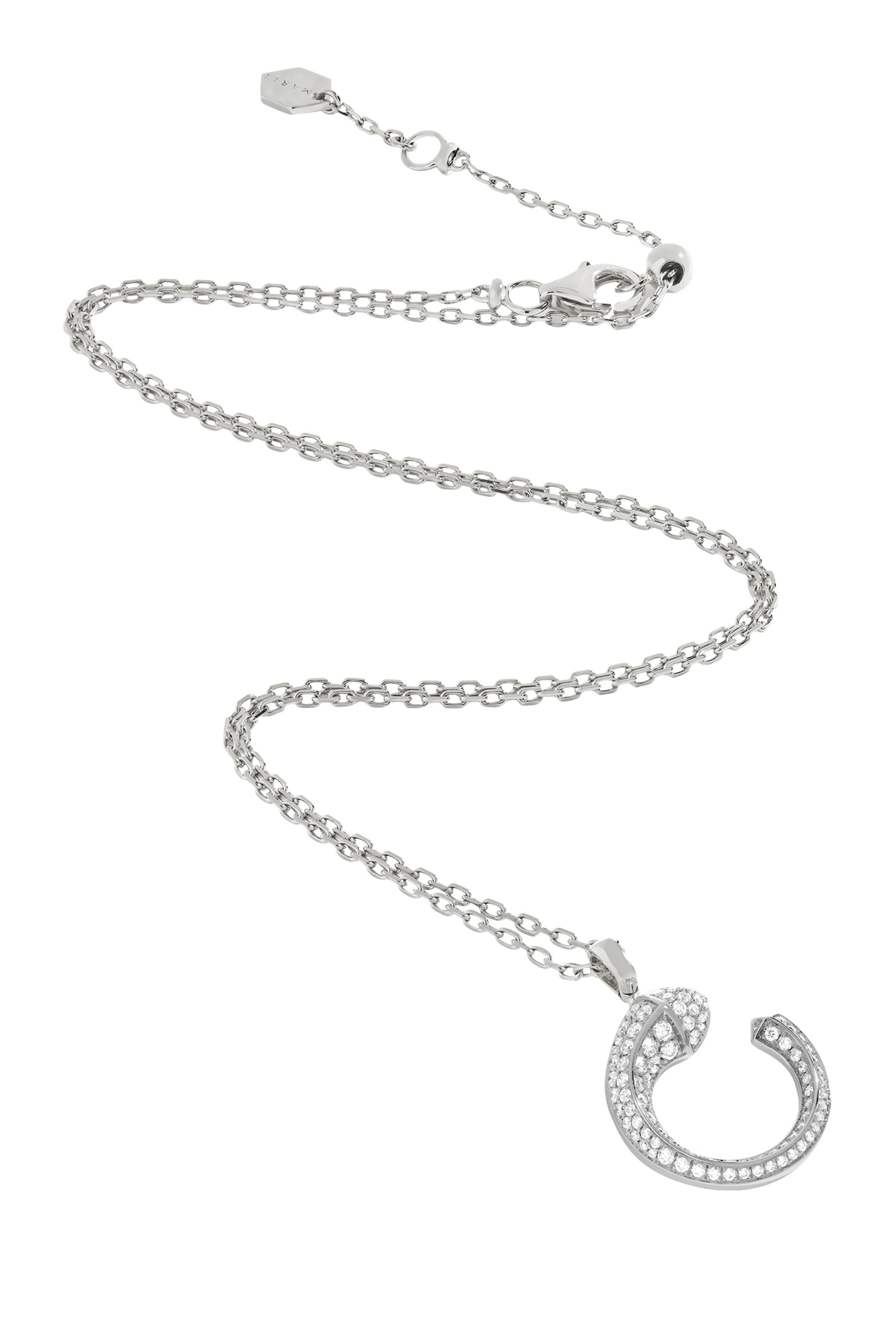 Cleo Venus Pendant, 18k White Gold with Full Diamonds