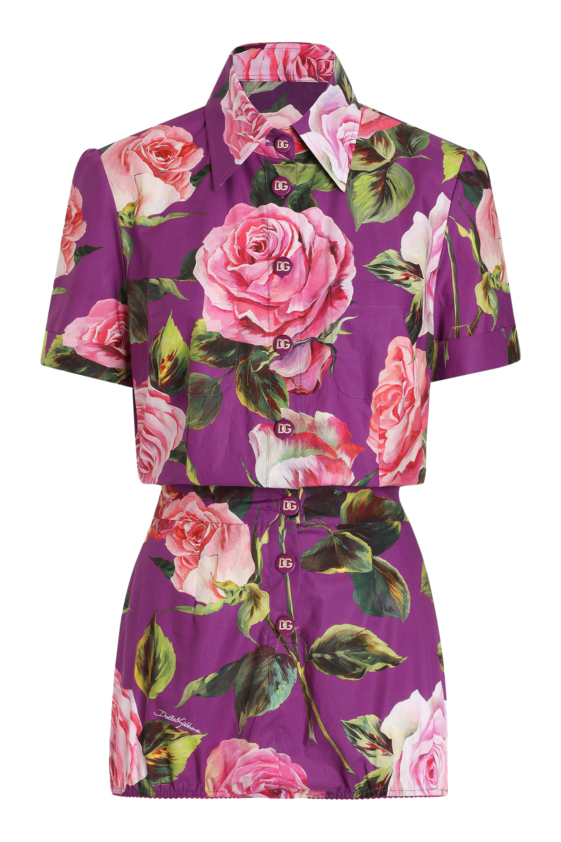 Rose Print Cotton Playsuit