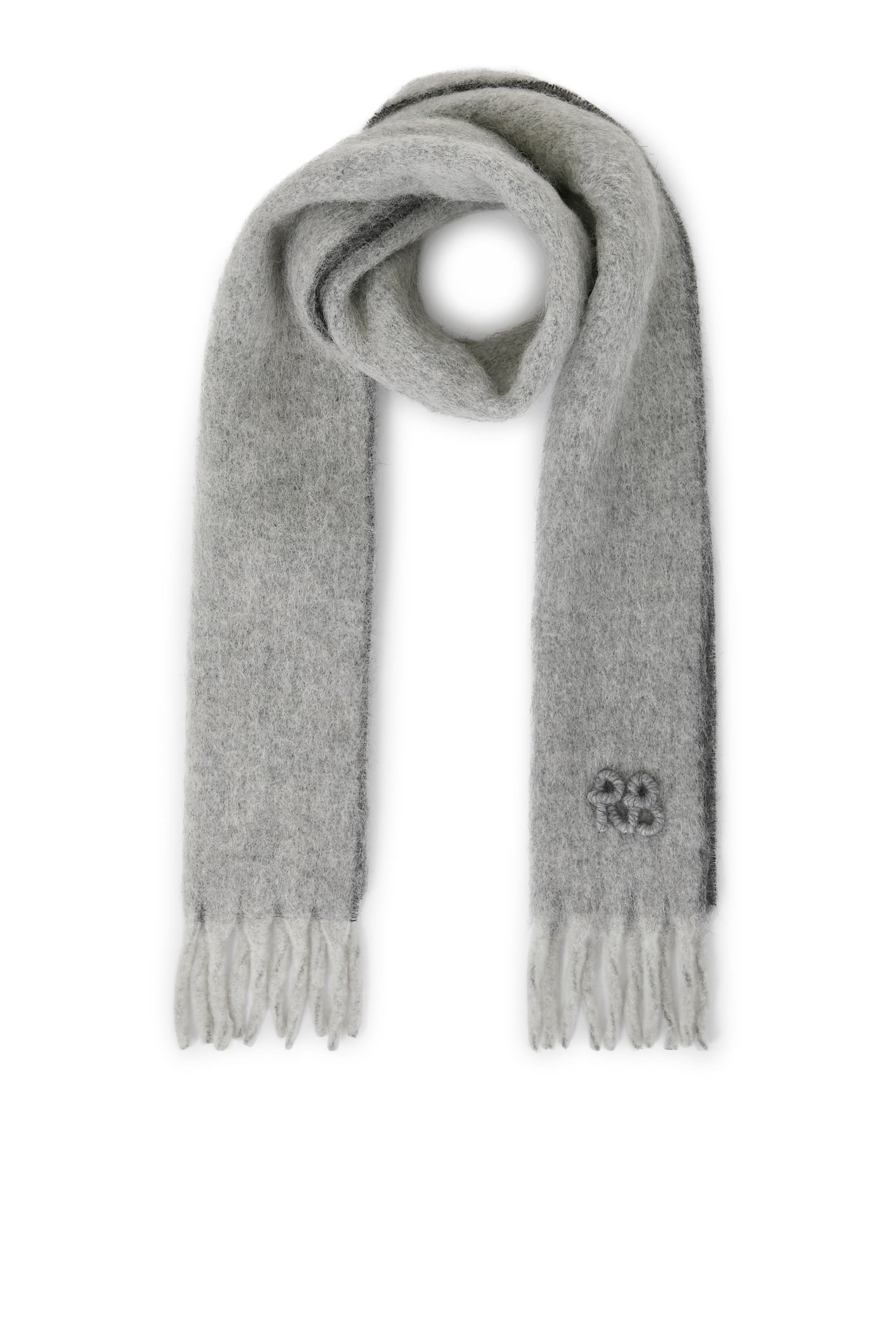 Fringed Alpaca-Blend Scarf Mid