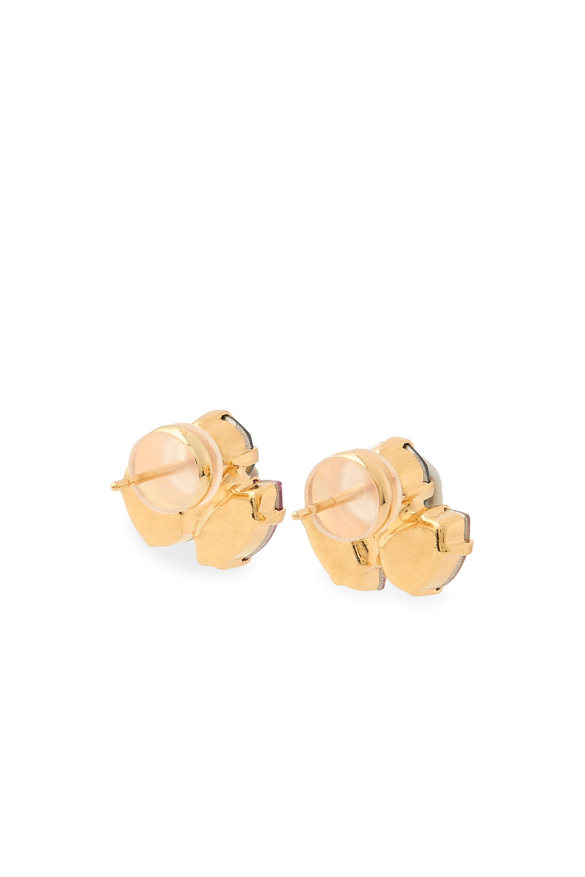 Ana Earrings in Golden Combo, 18K Gold Plated Raw Brass &  Swarovski Crystals