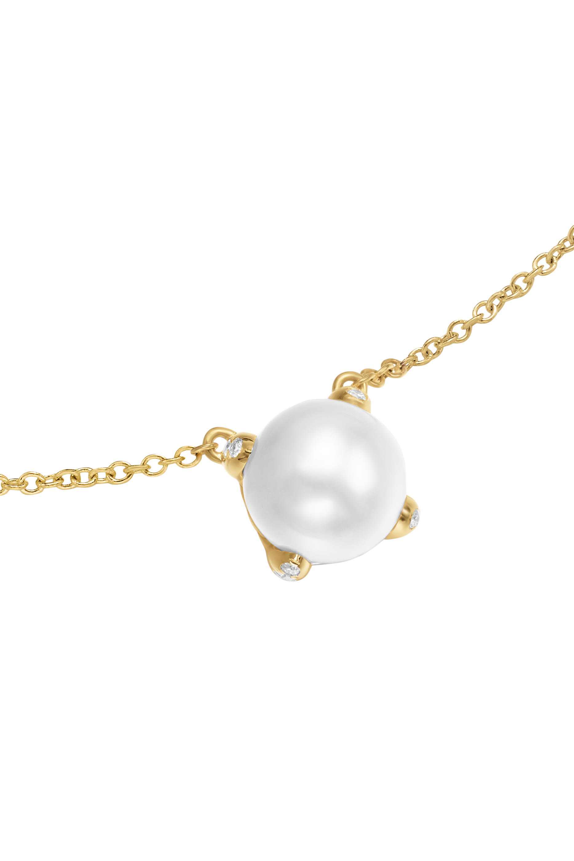 Pearl Classics Necklace, 18k Yellow Gold & Pearl, Diamonds