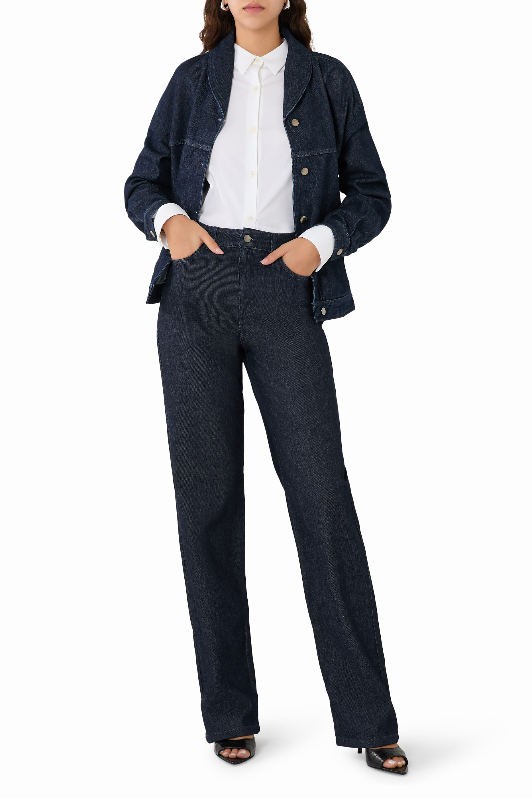 J4B High-Rise Straight-Leg Jeans