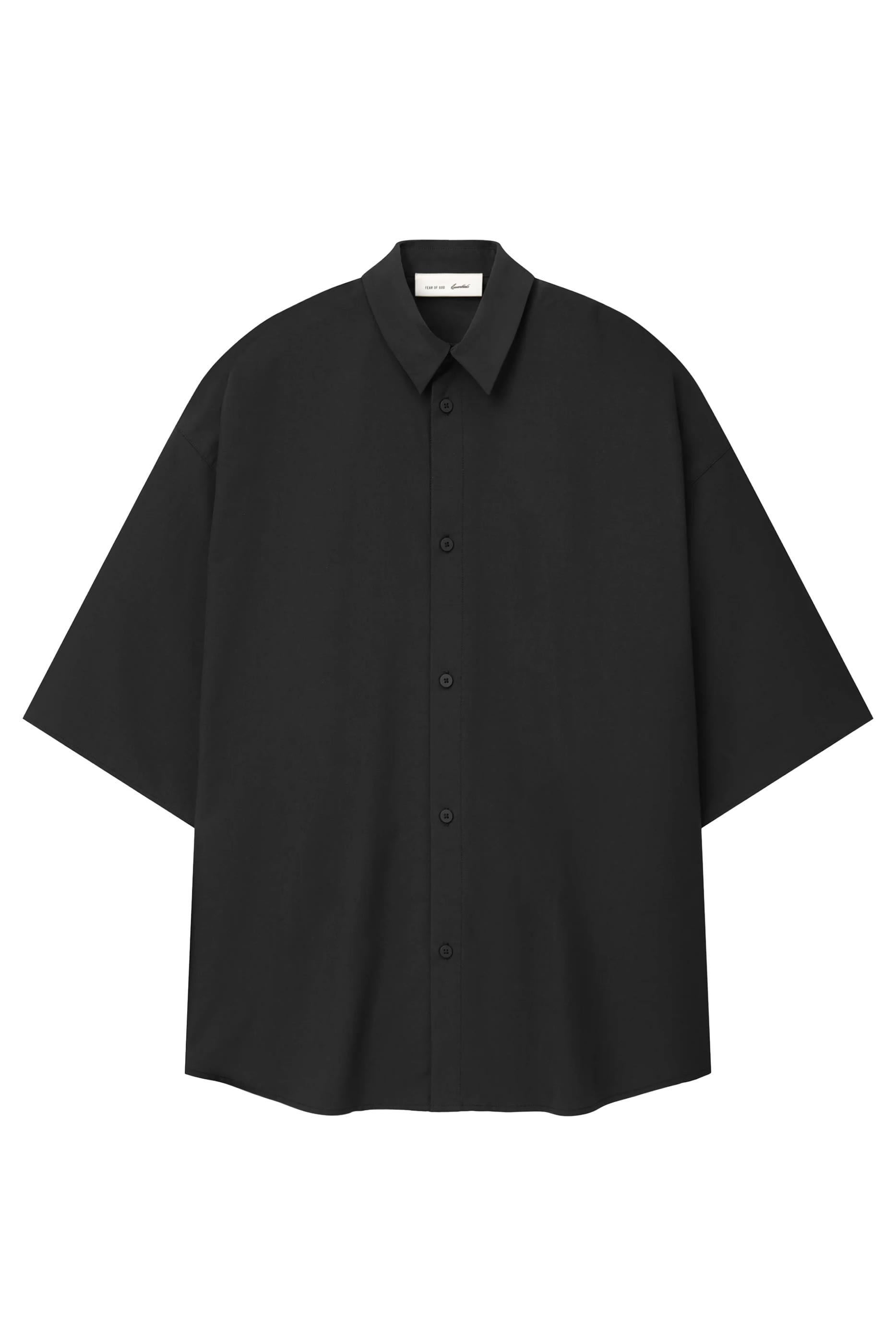 Fear of God Essentials Silk Blend 3/4 Sleeve Button Up Shirt