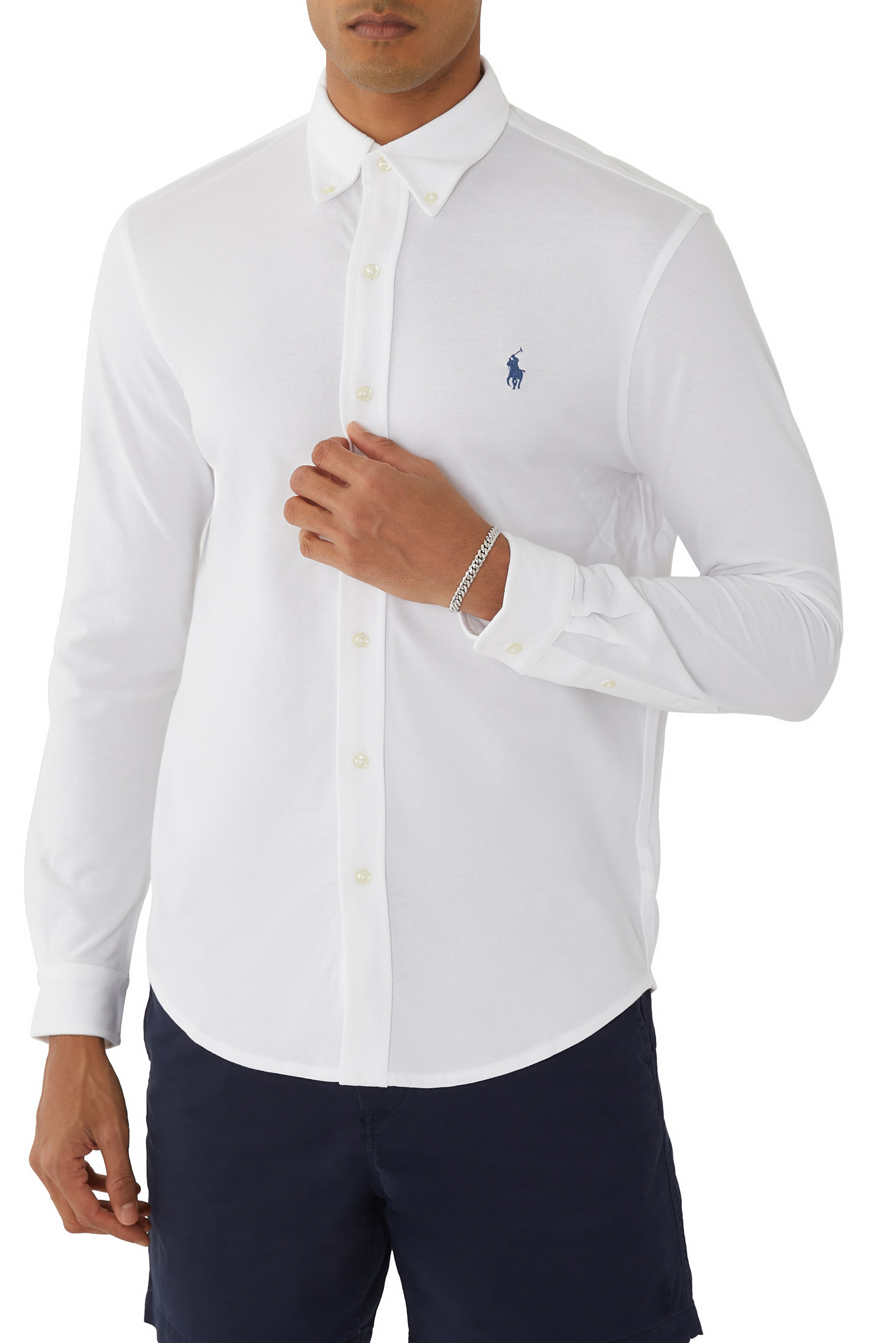 Embroidered Logo Cotton Shirt