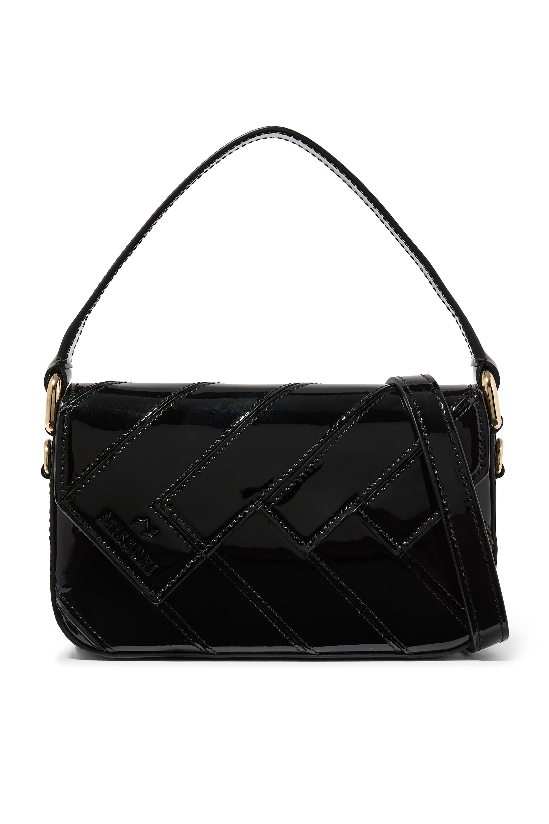 Small Wave Patent Leather Shoulder Bag