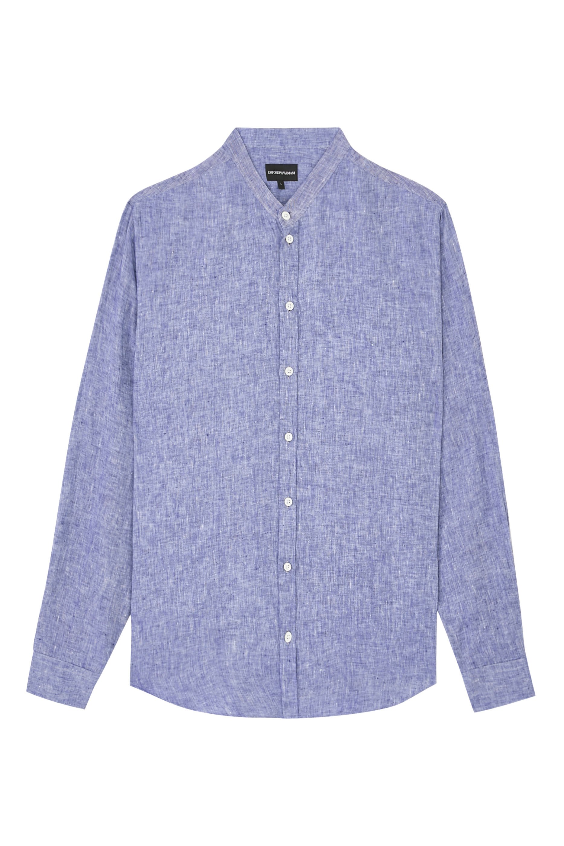 Linen Chambray Shirt with Guru Collar