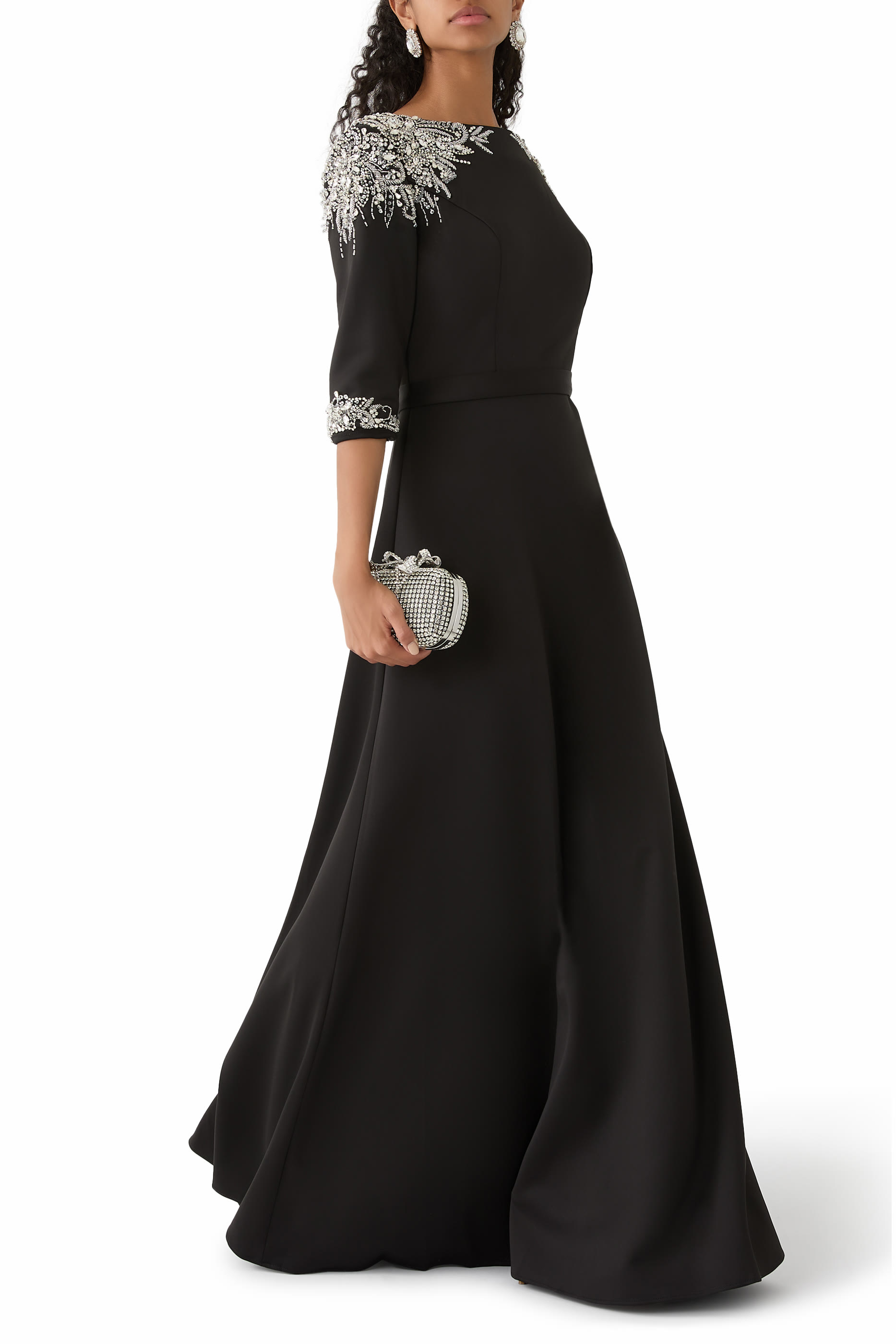Bead-Embellished Evening Dress