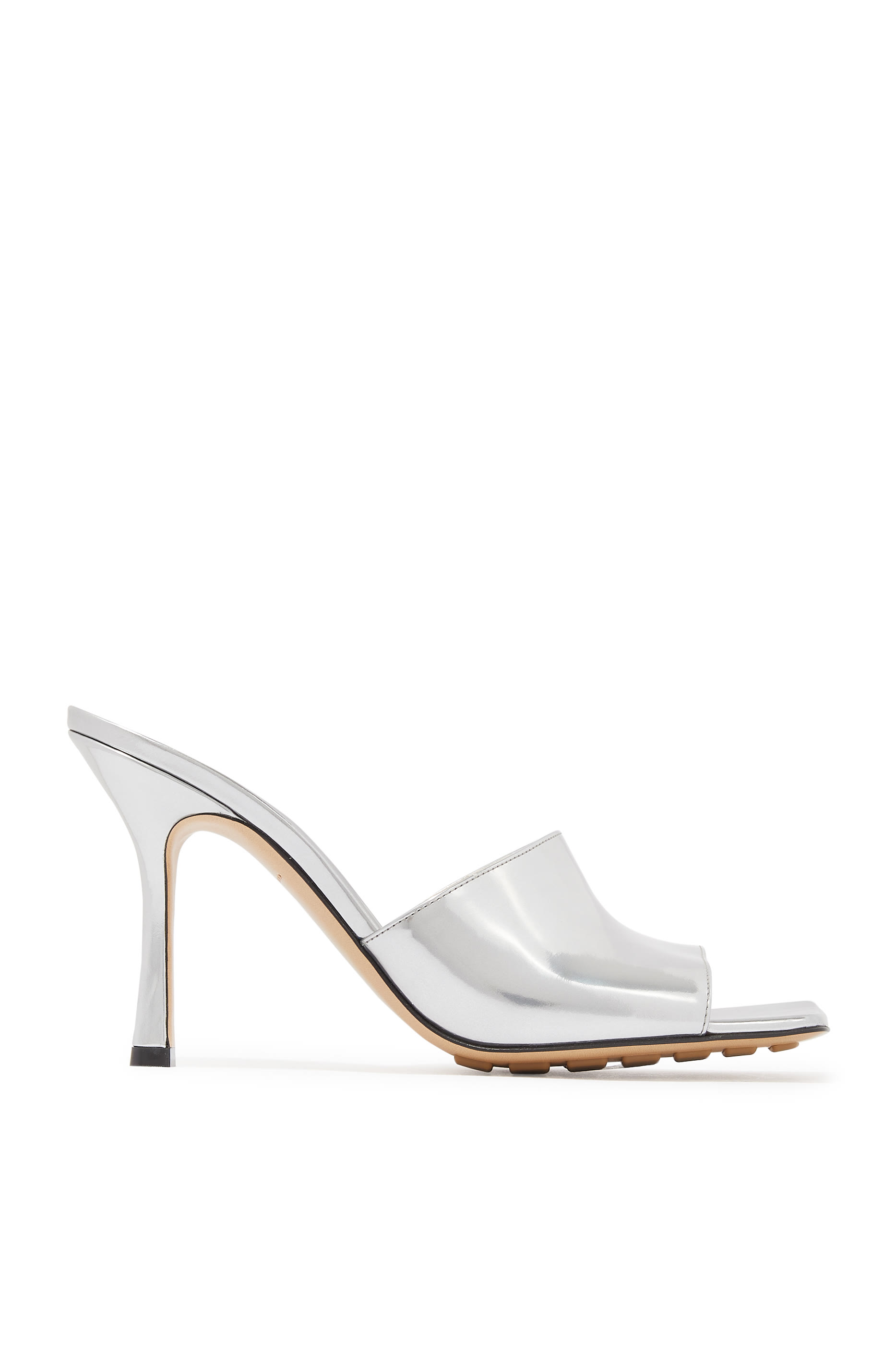 Metallic Stretch 90 Leather Mules