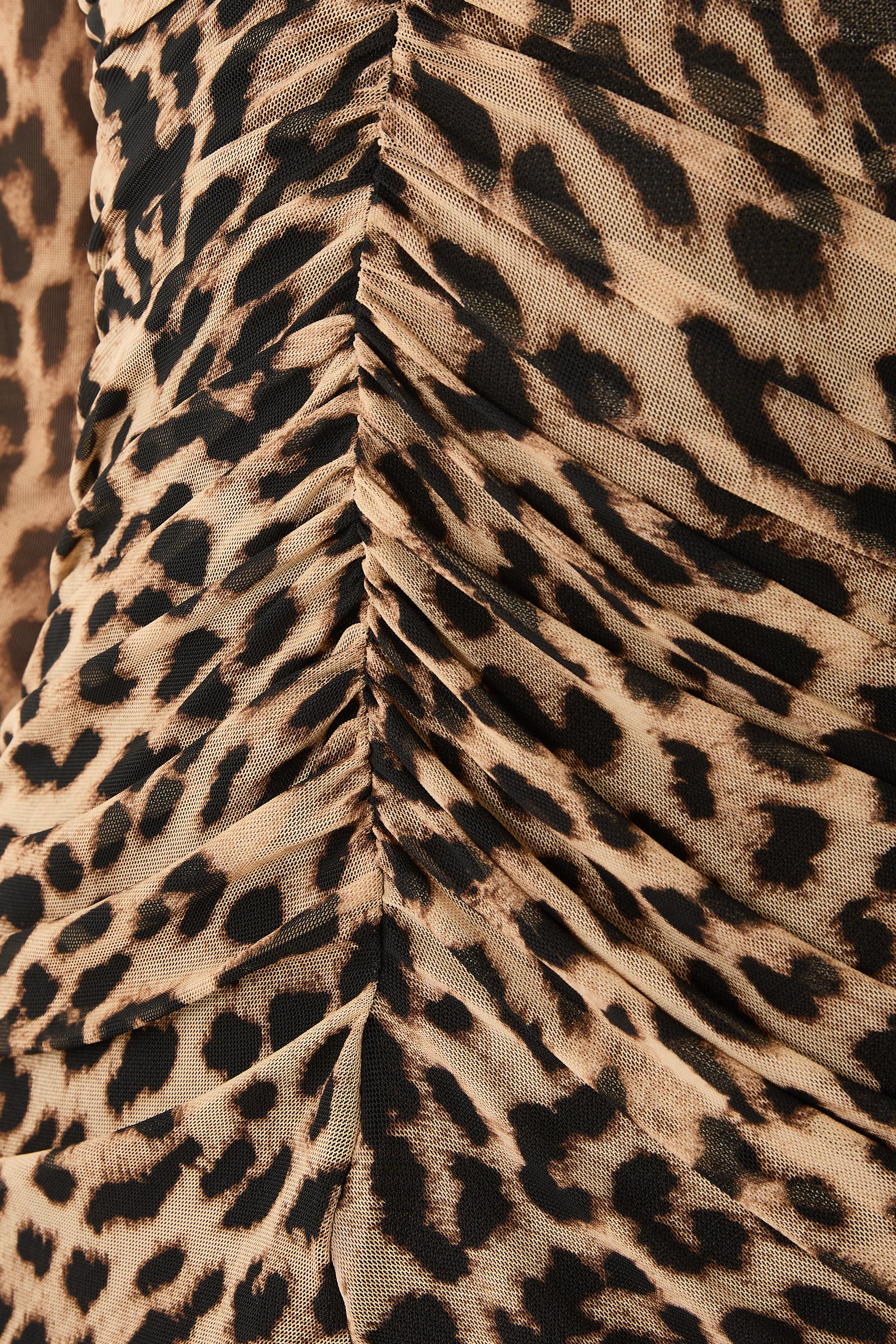 Mesh Ruched Maxi Dress