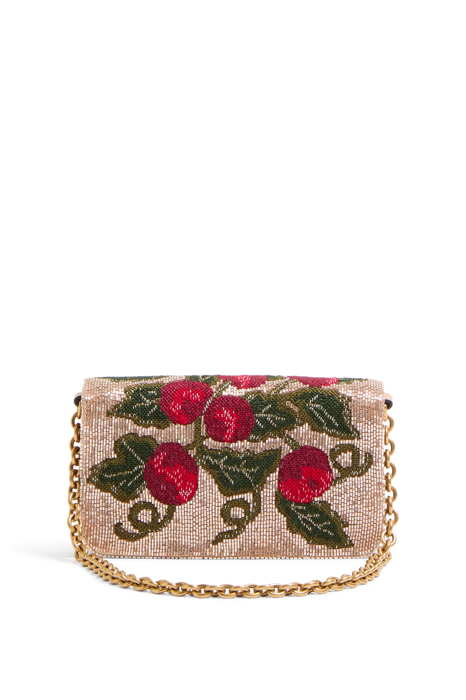 Vain Embroidered Shoulder Clutch Bag with Cherryfic Pattern