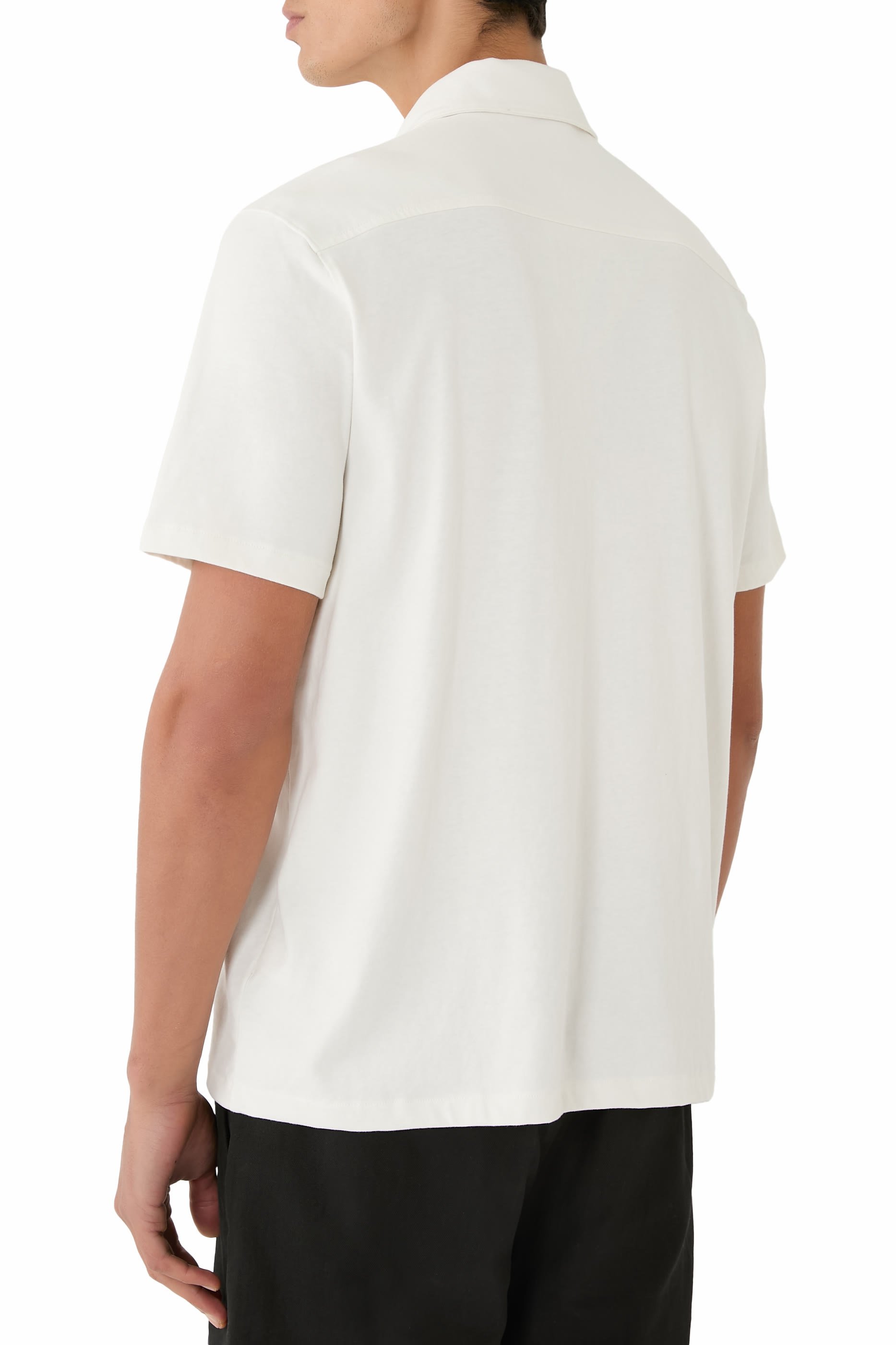 Sueded Cotton Jersey Button-Front Shirt