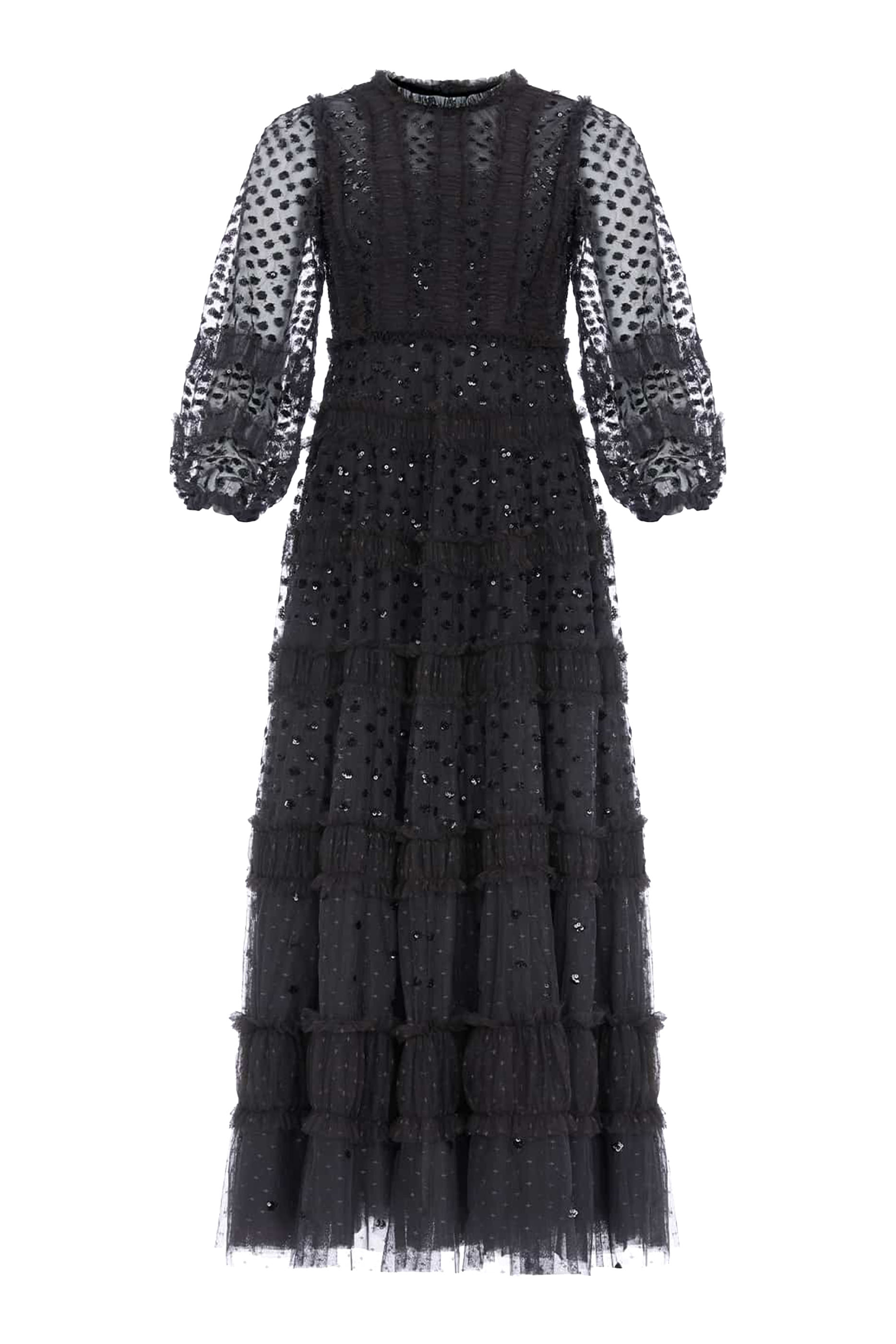 Dot Shimmer Ankle Gown