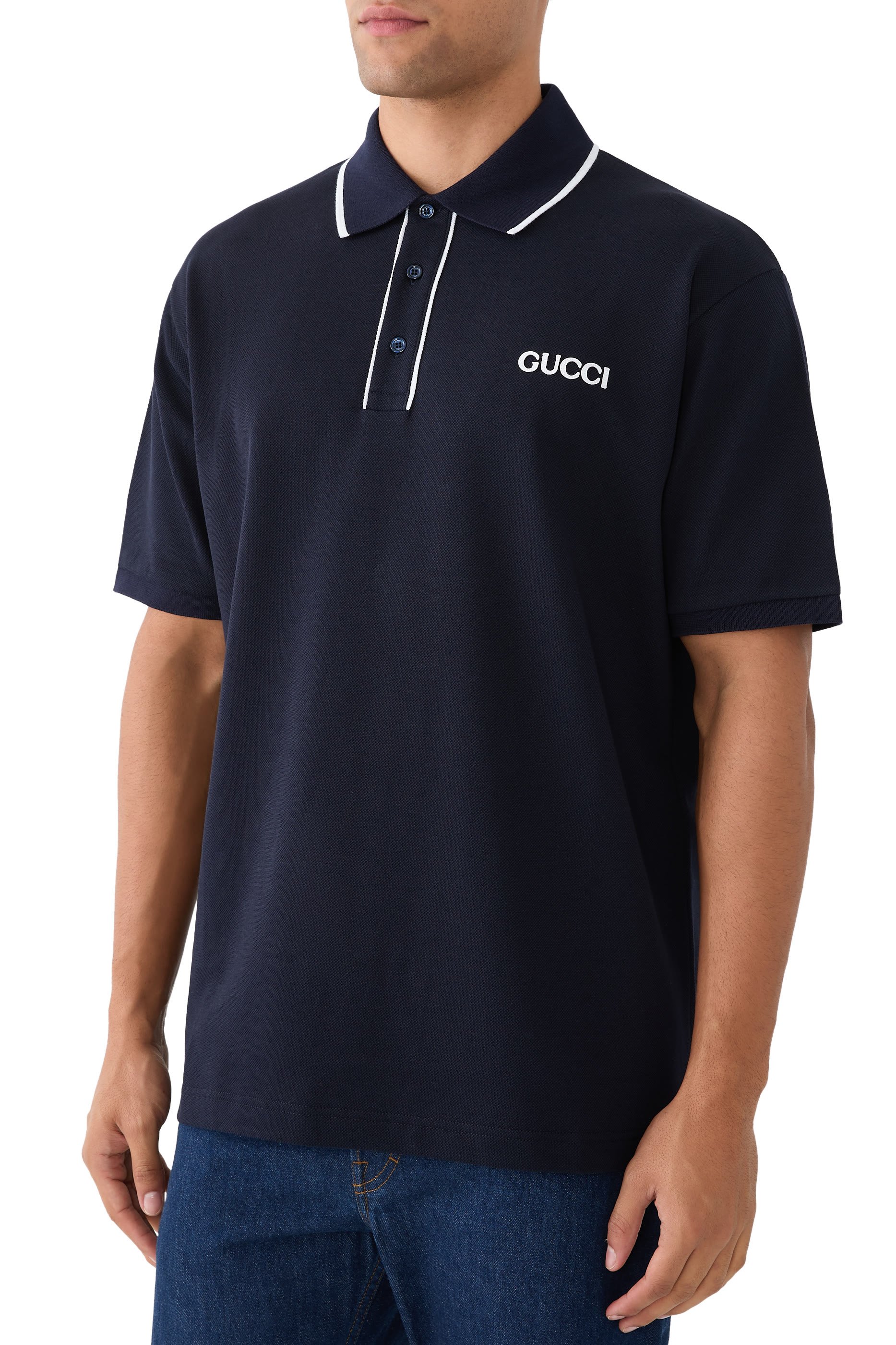 Embroidered Cotton Piquet Polo Shirt