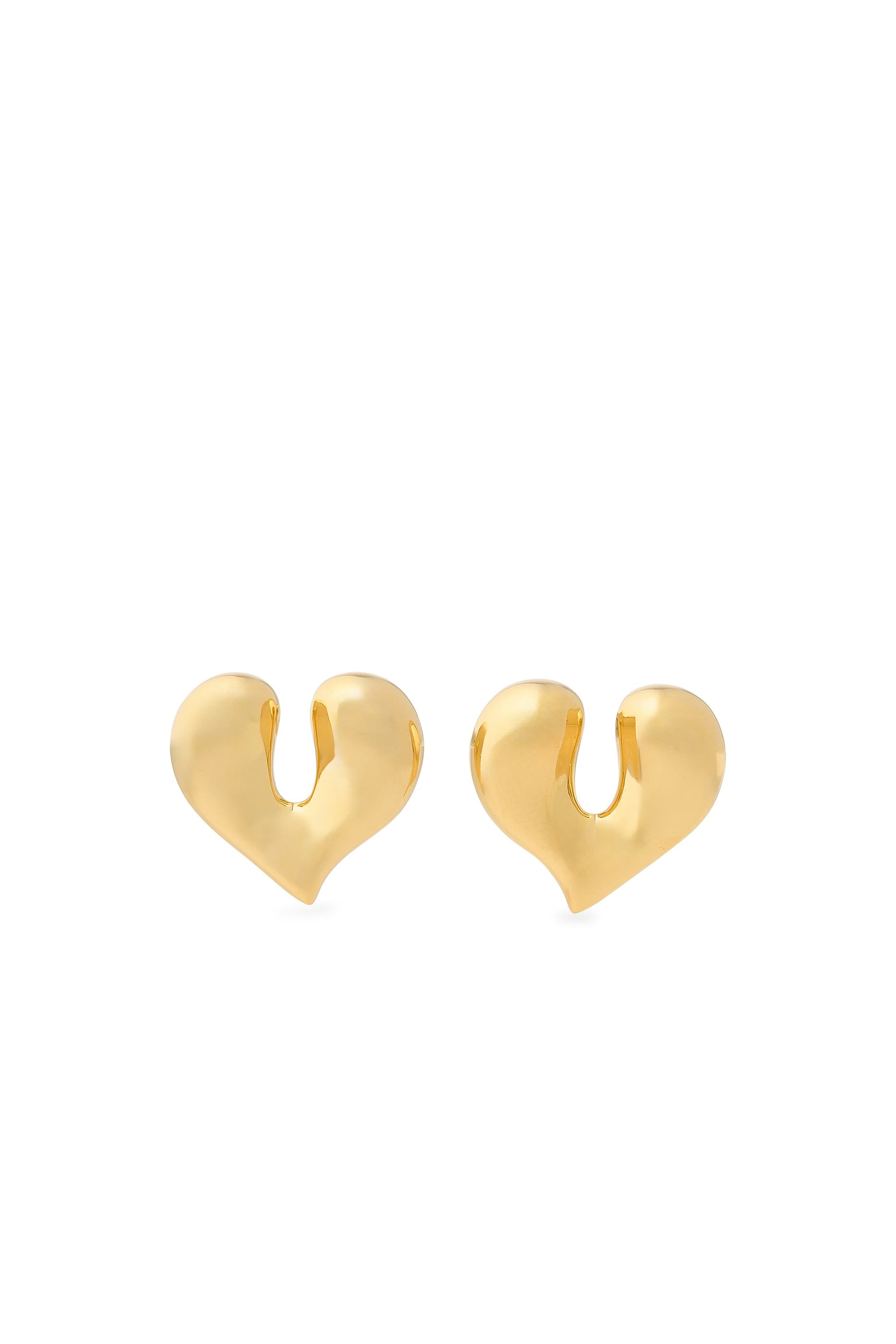 Molten Heart Stud Earrings, 18K Recycled Gold Plating