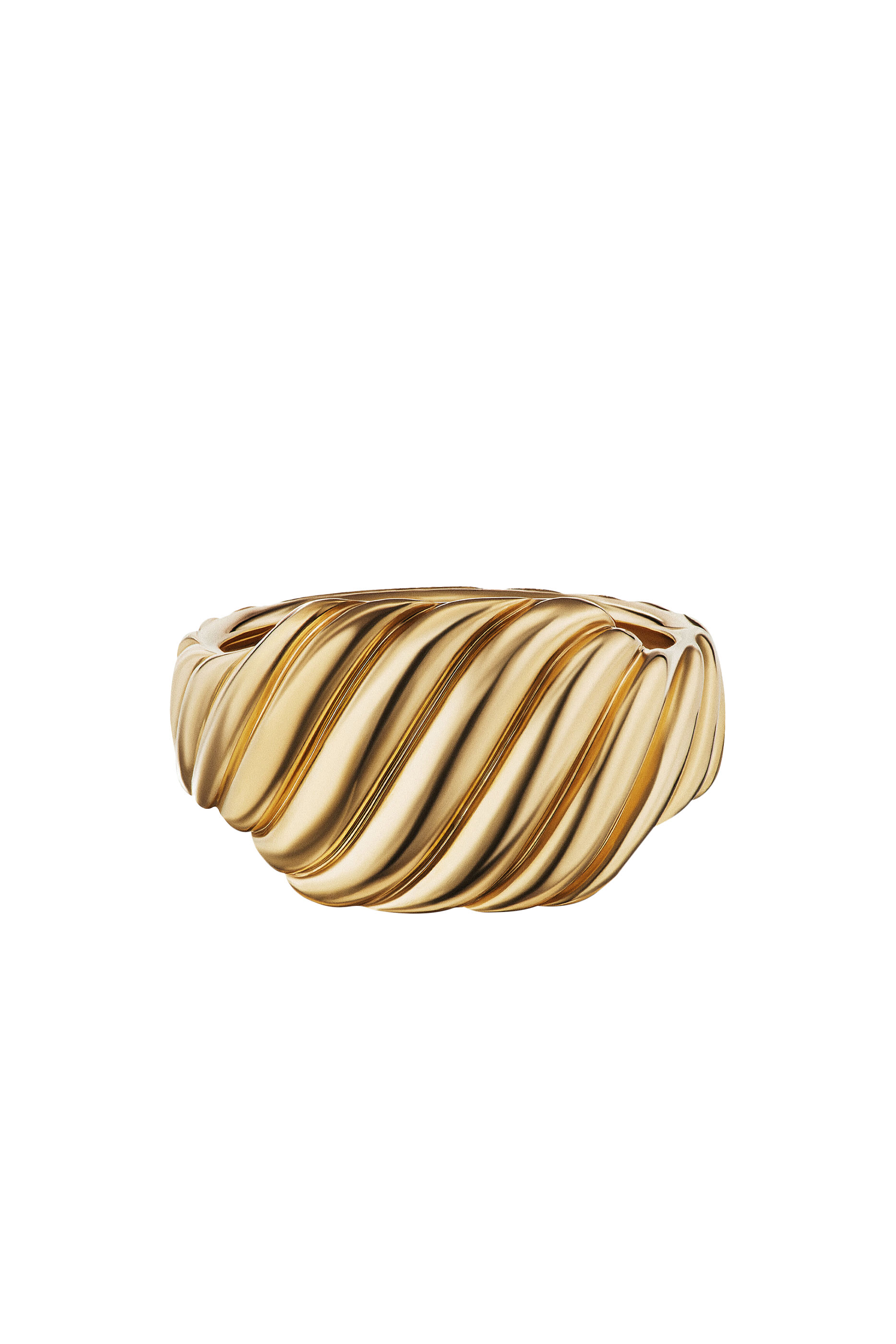 Sculpted Cable Contour Ring, 18k Yellow Gold
