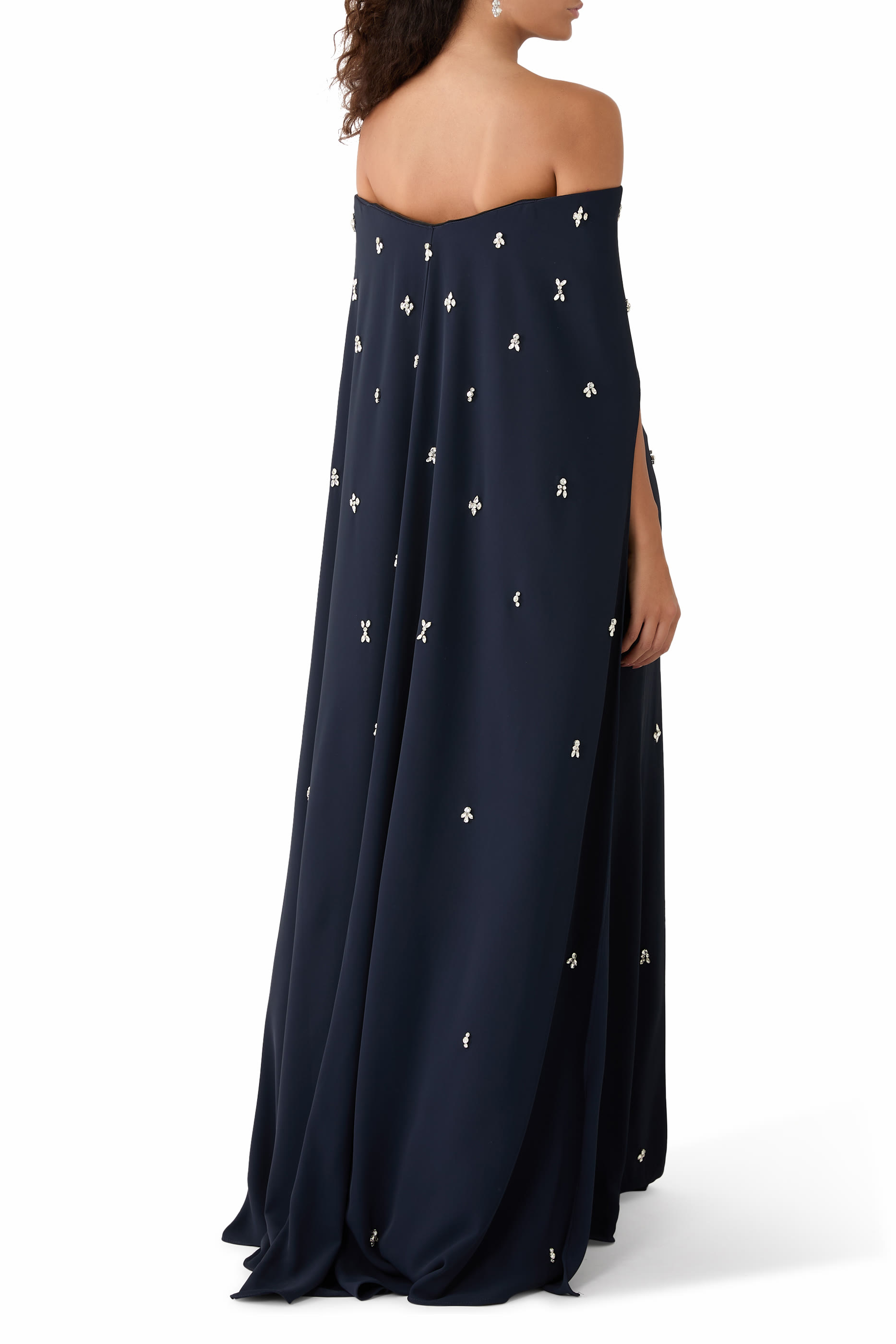 Off the Shoulder Cape Dress