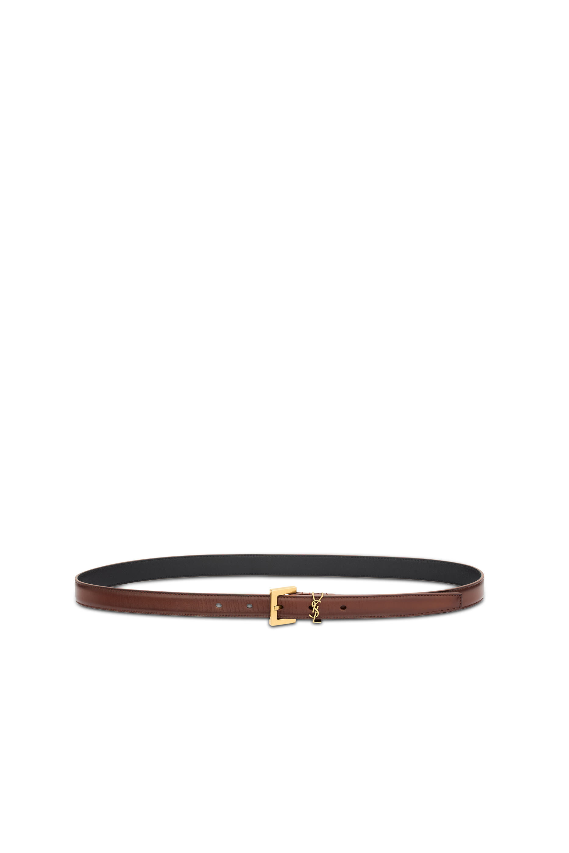 Cassandre Thin Belt in Aged Effect Leather 