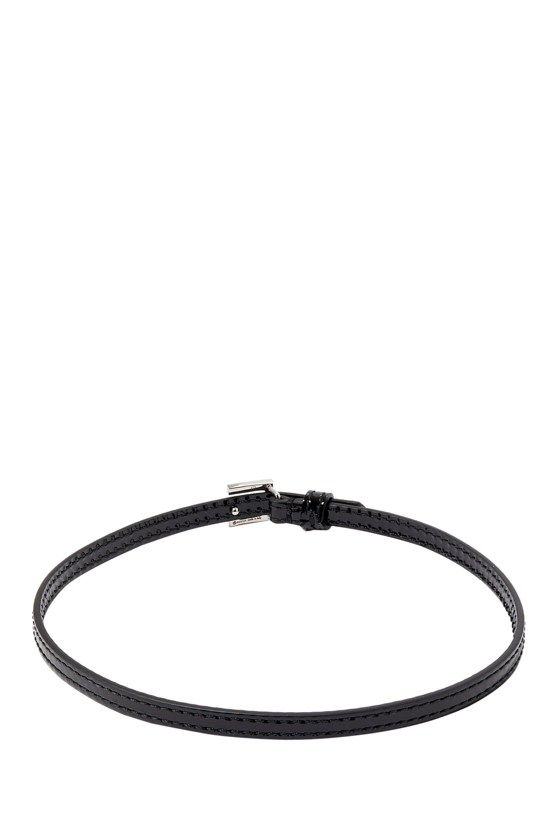Square G Leather Choker
