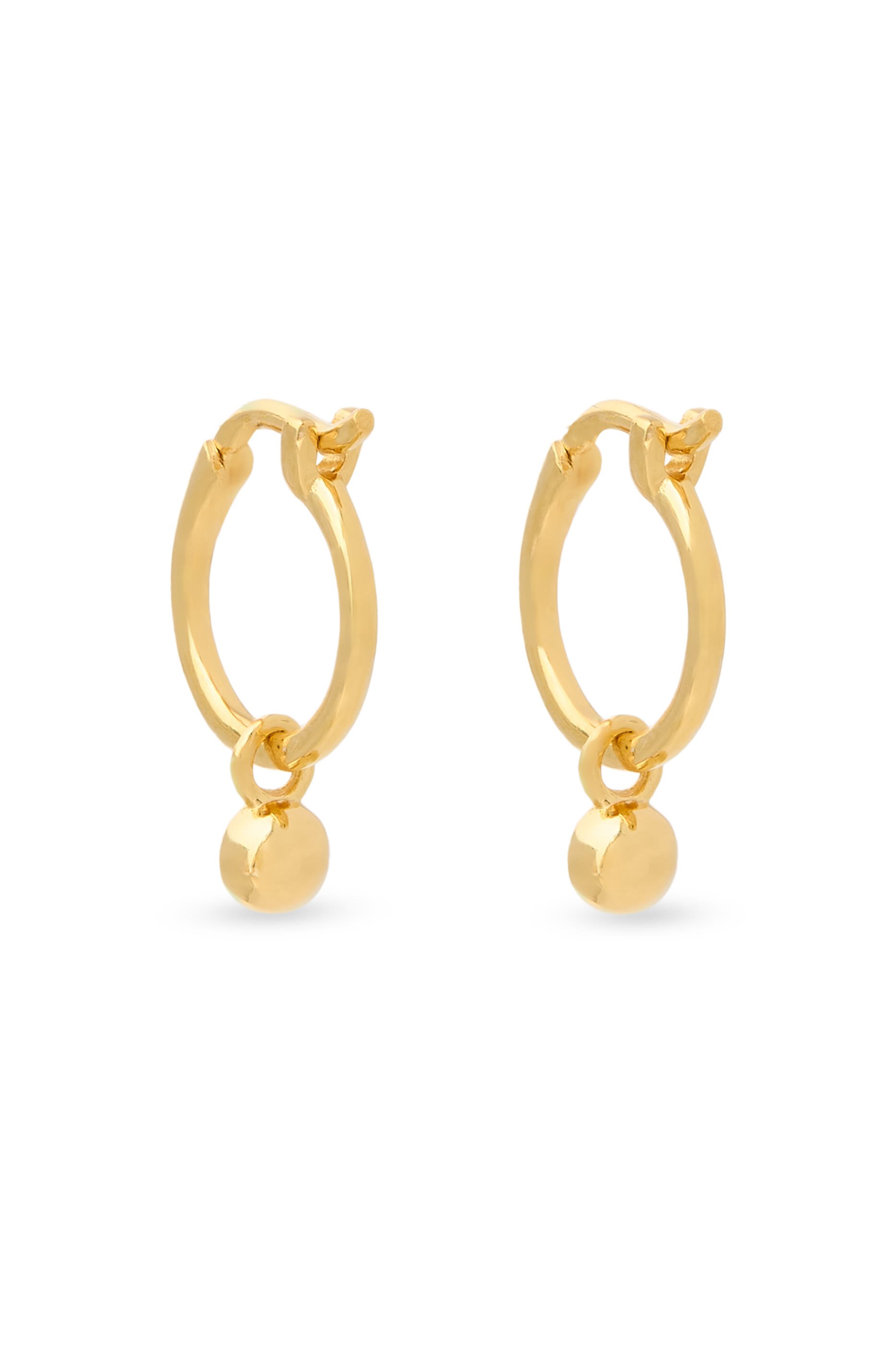  April Birthstone Mini Charm Hoop Earrings, 18k Recycled Gold Vermeil on Recycled Sterling Silver