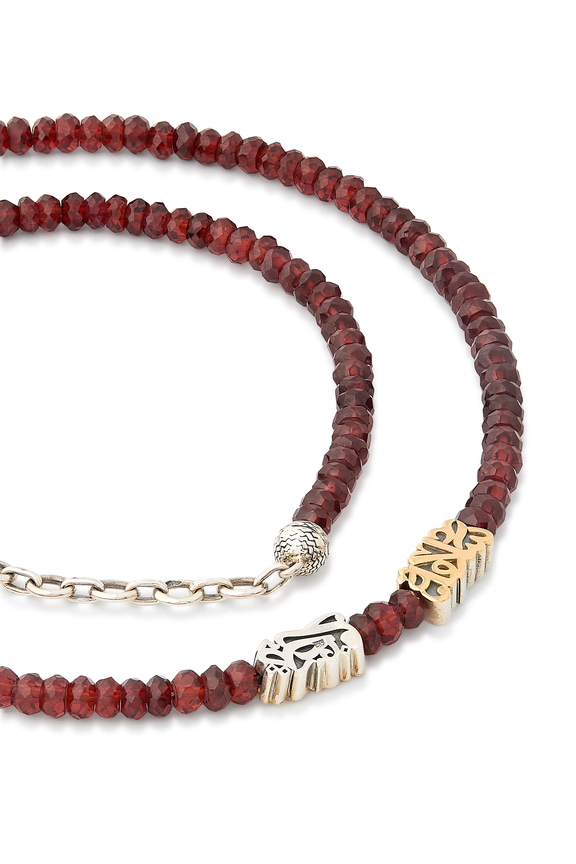 Happiness Wrap-Around Bracelet, 18K Yellow Gold with Sterling Silver & Garnet