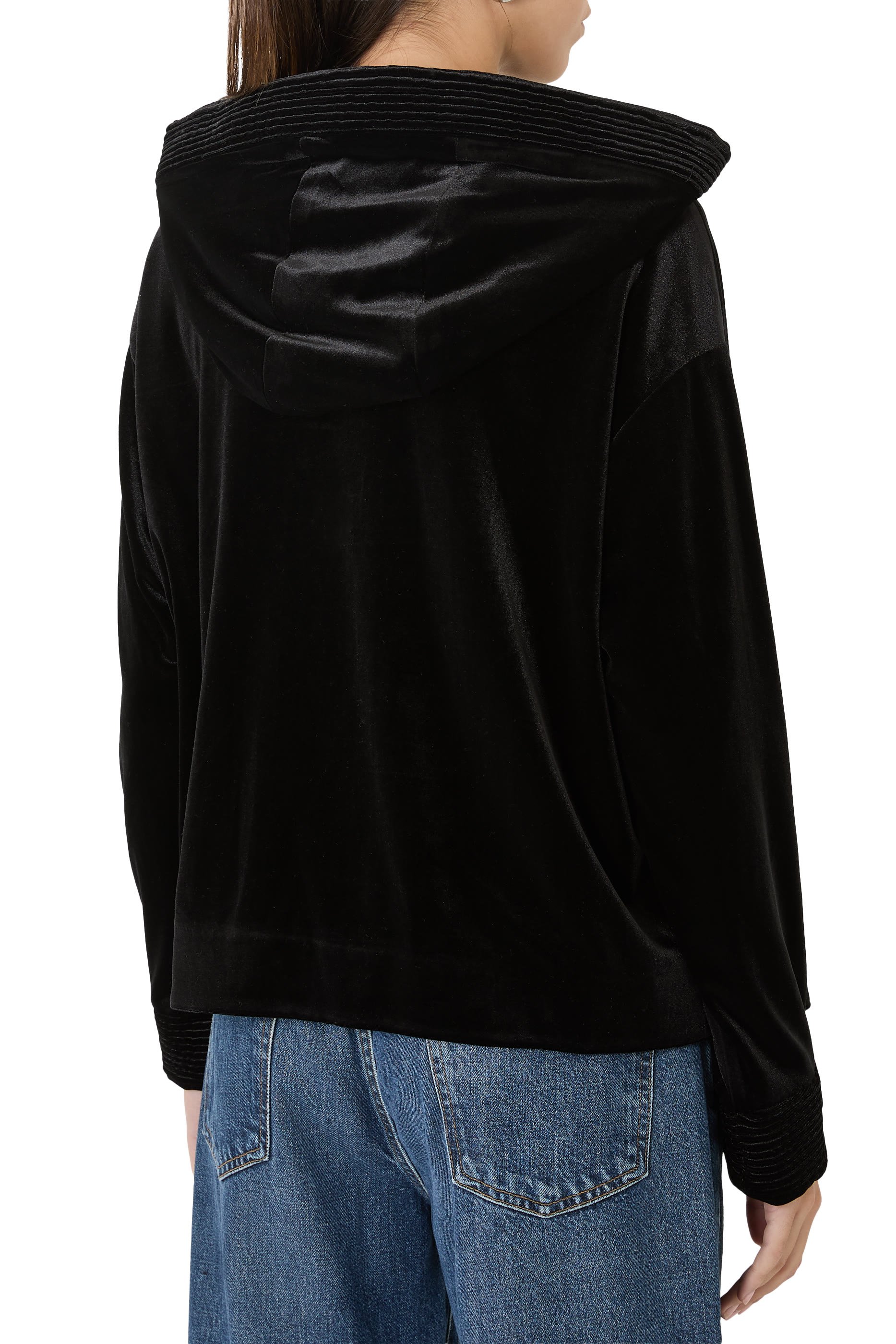  Stretch Chenille Hooded Sweatshirt 