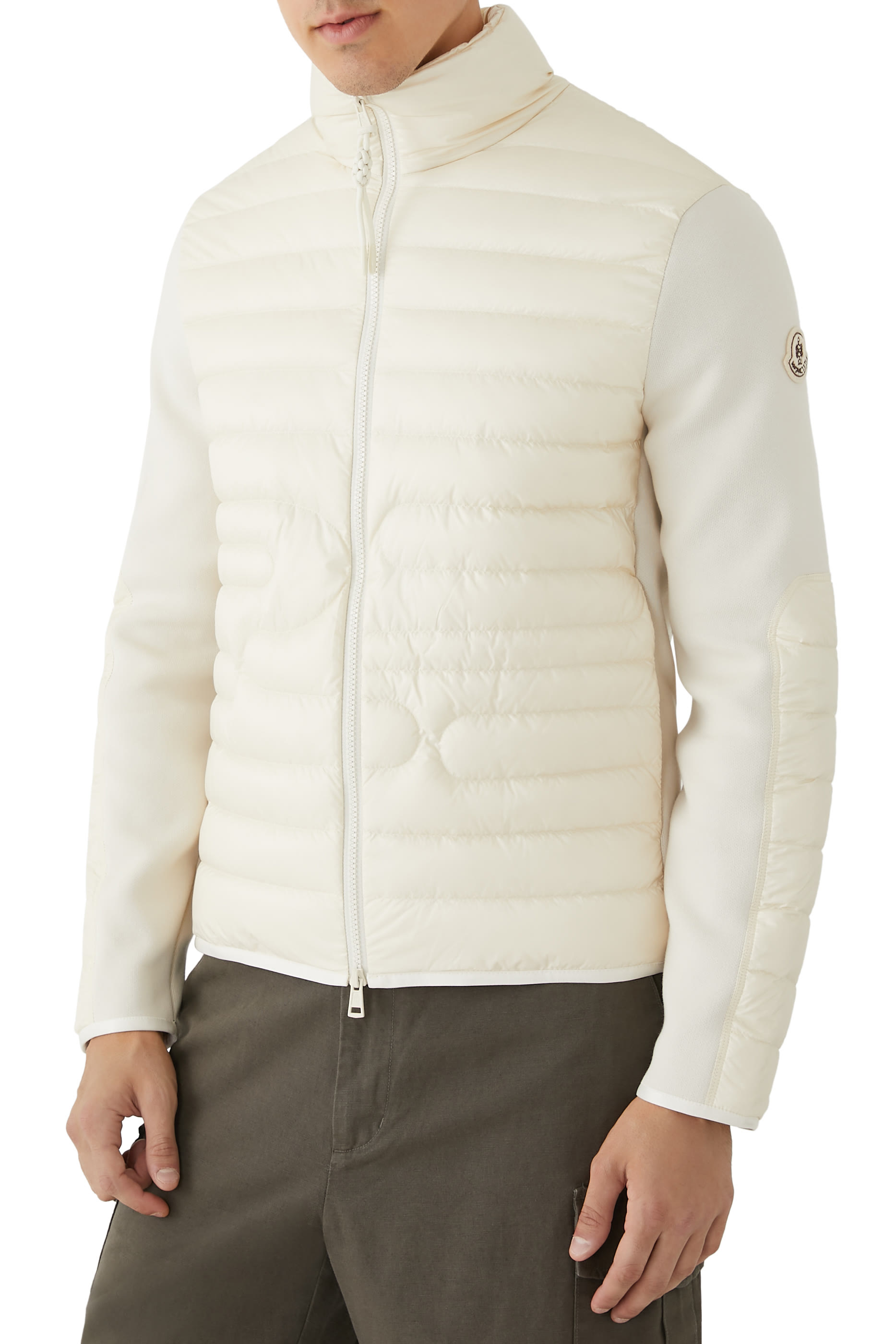 Padded Wool Zip-Up Cardigan