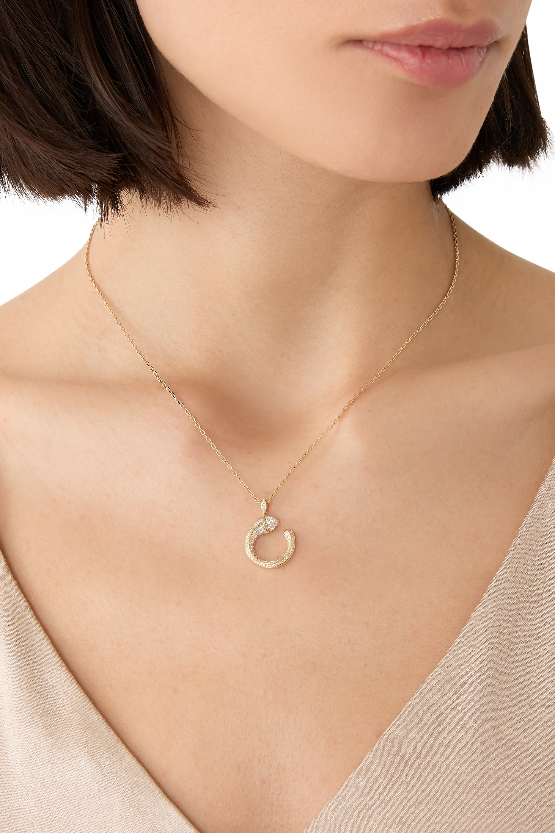 Cleo Venus Full Diamond Pendant, 18k Yellow Gold & Diamonds