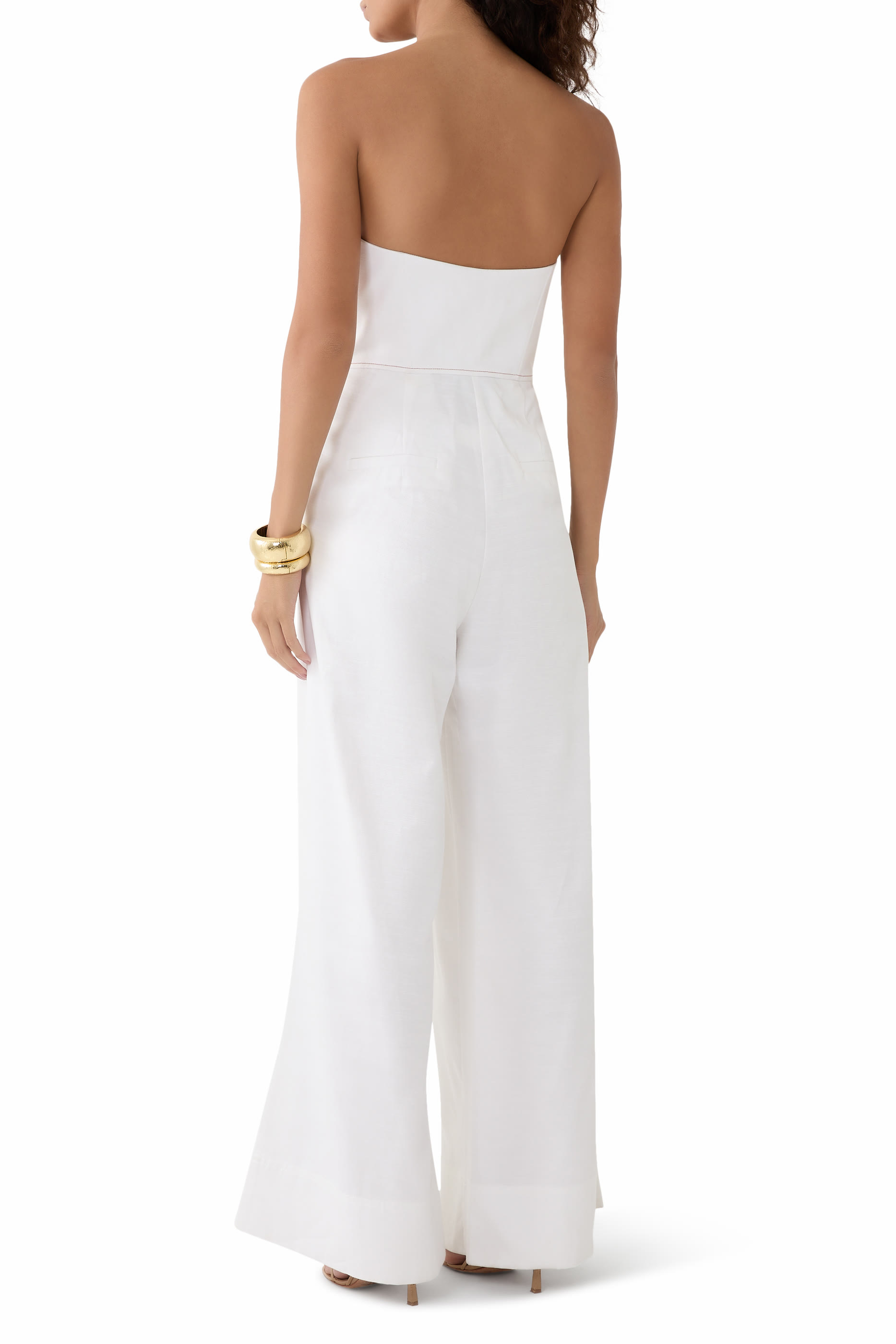 A Flor De Piel Sculpted Strapless Jumpsuit