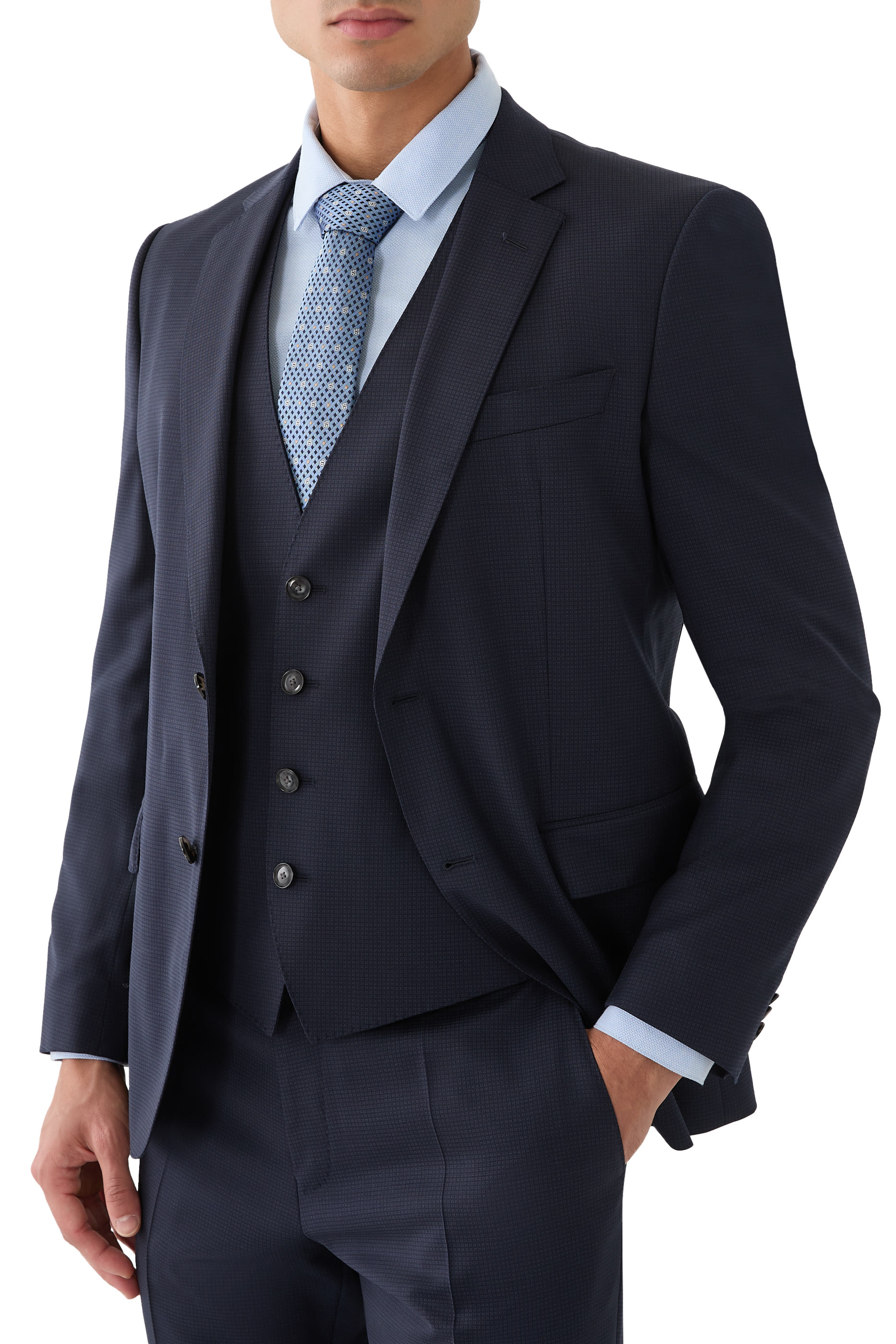 Jacquard Double B Monograms Silk Tie