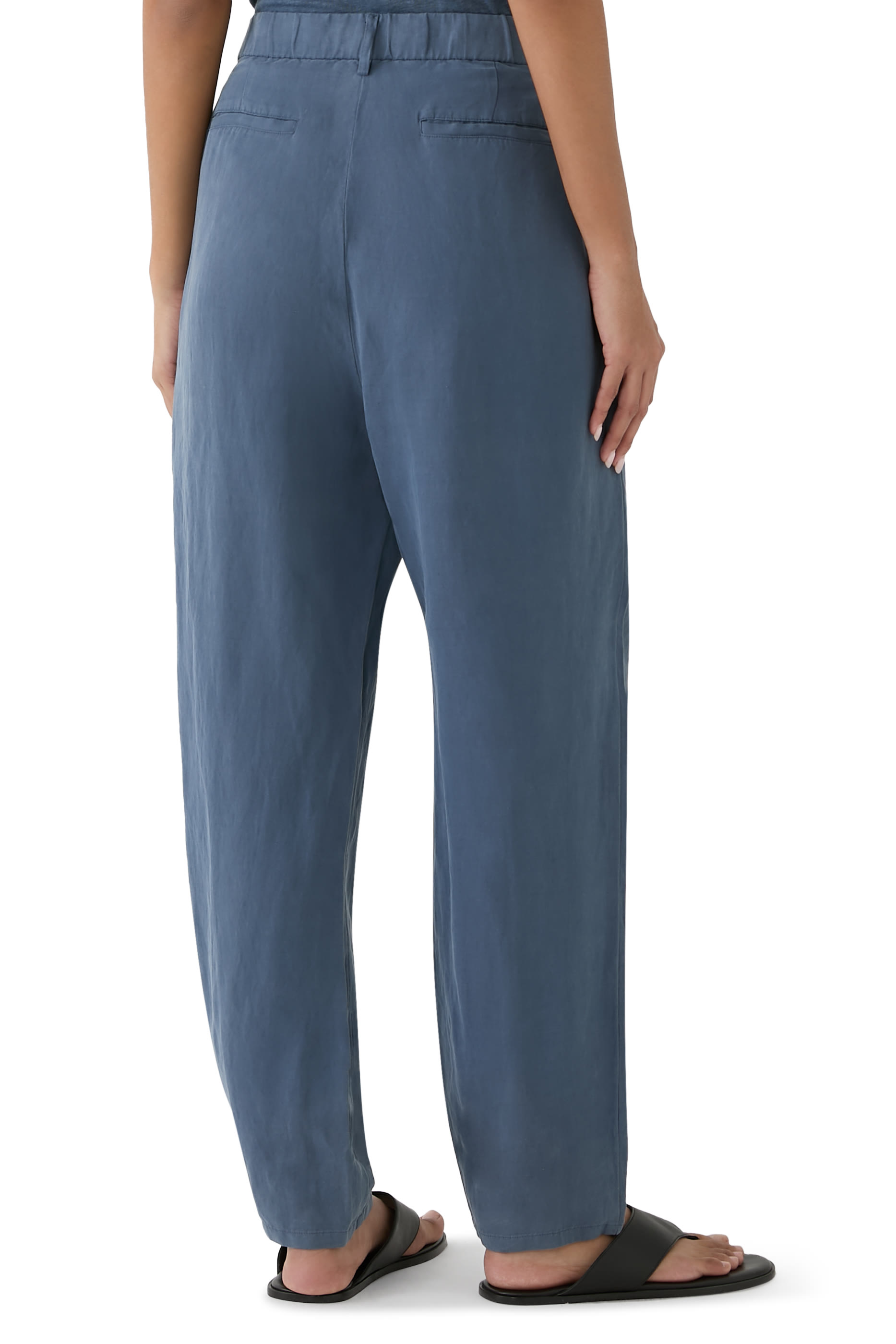 Linen Silk Twill Tapered Pants