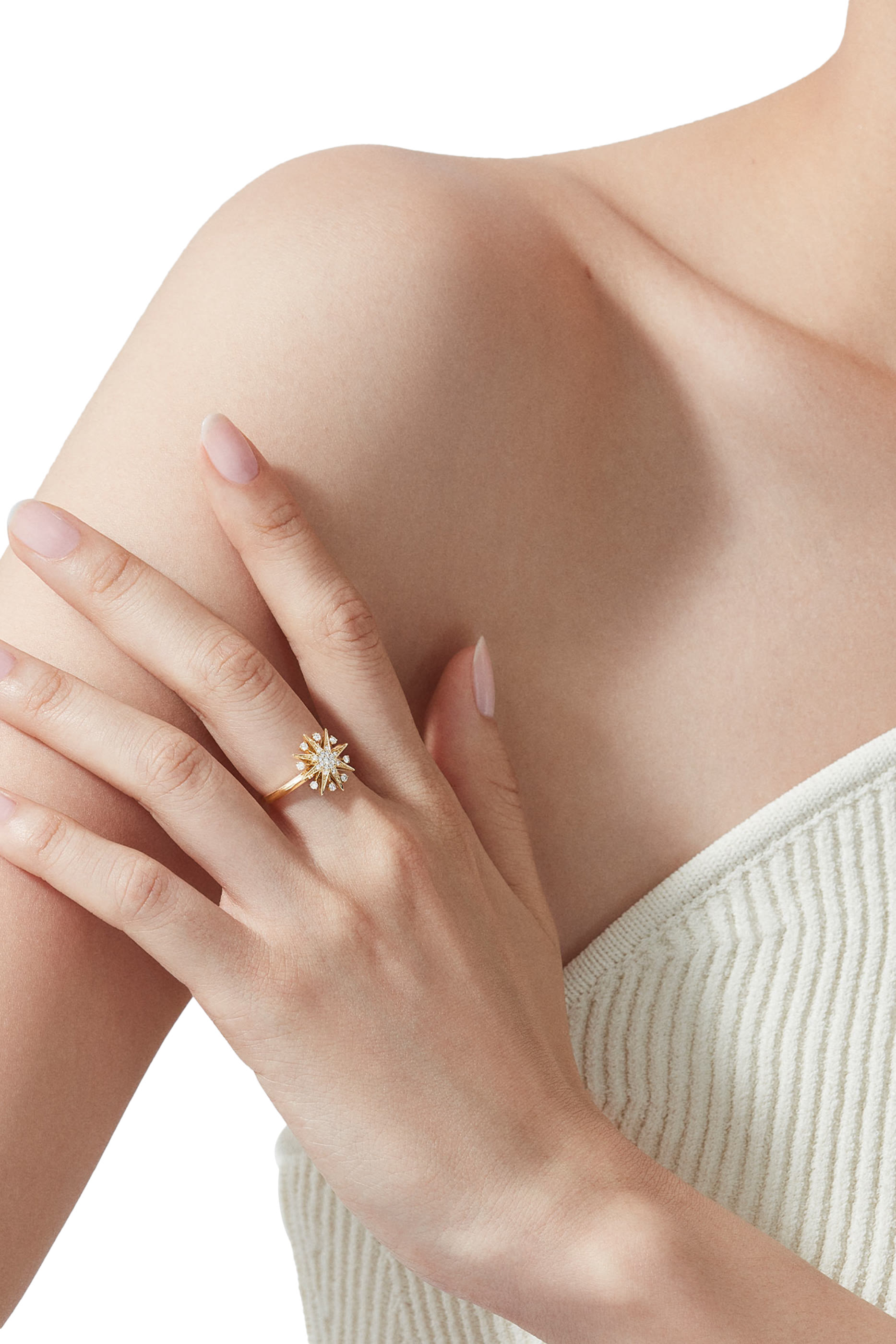 Starlight Mini Icons Diamond Ring, 18K Yellow Gold & Diamonds